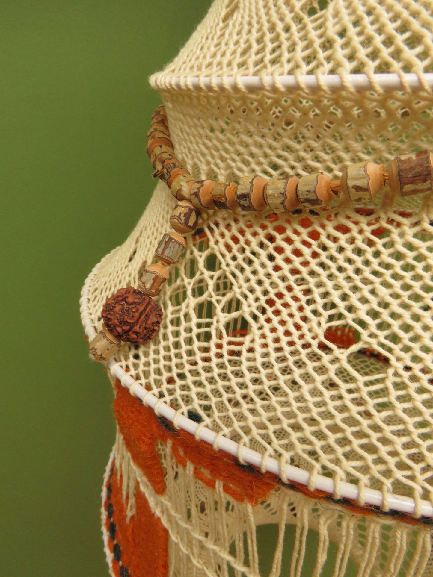 True Vintage Boho Macrame Lampshade from the 1970s made in India