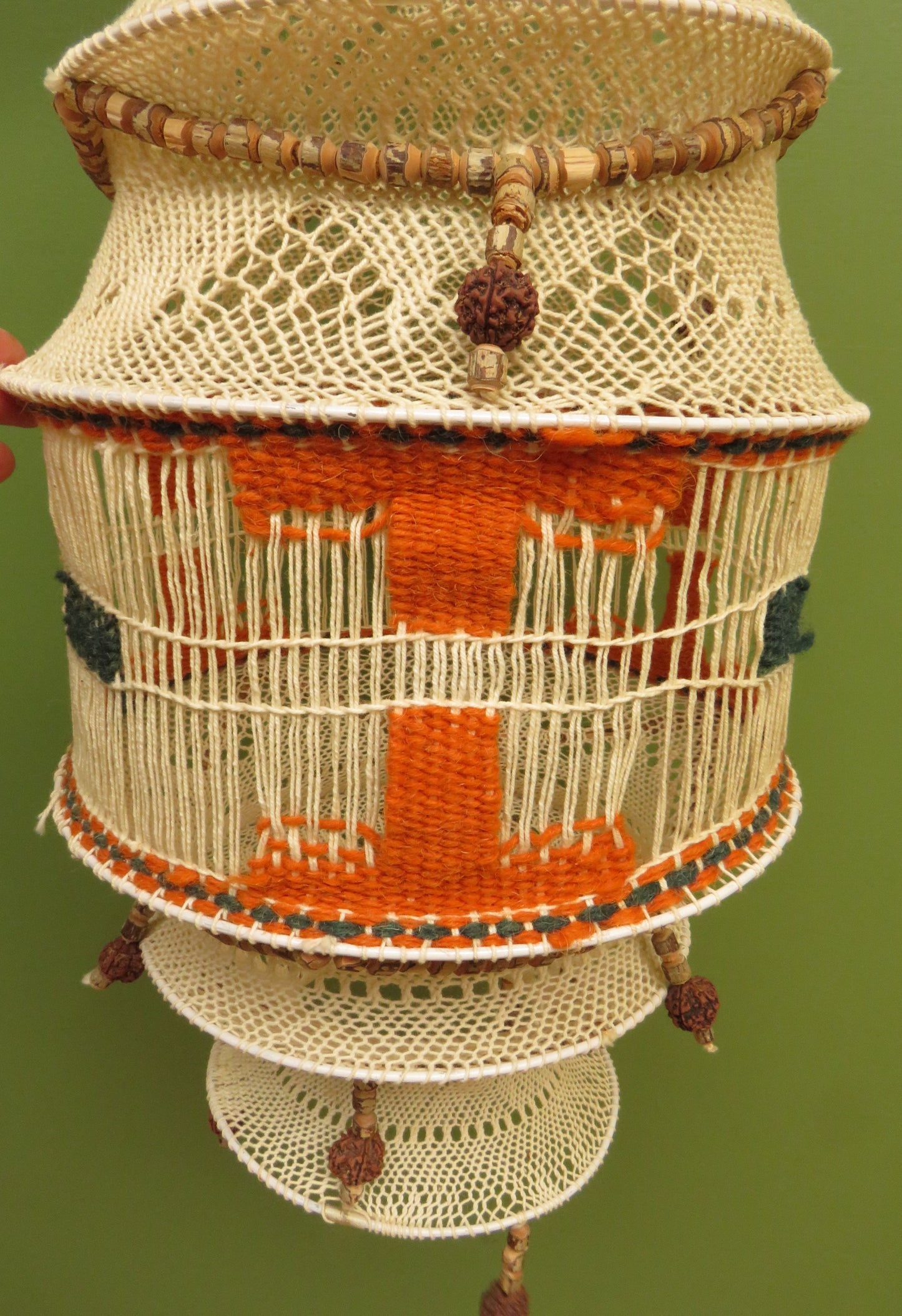 True Vintage Boho Macrame Lampshade from the 1970s made in India