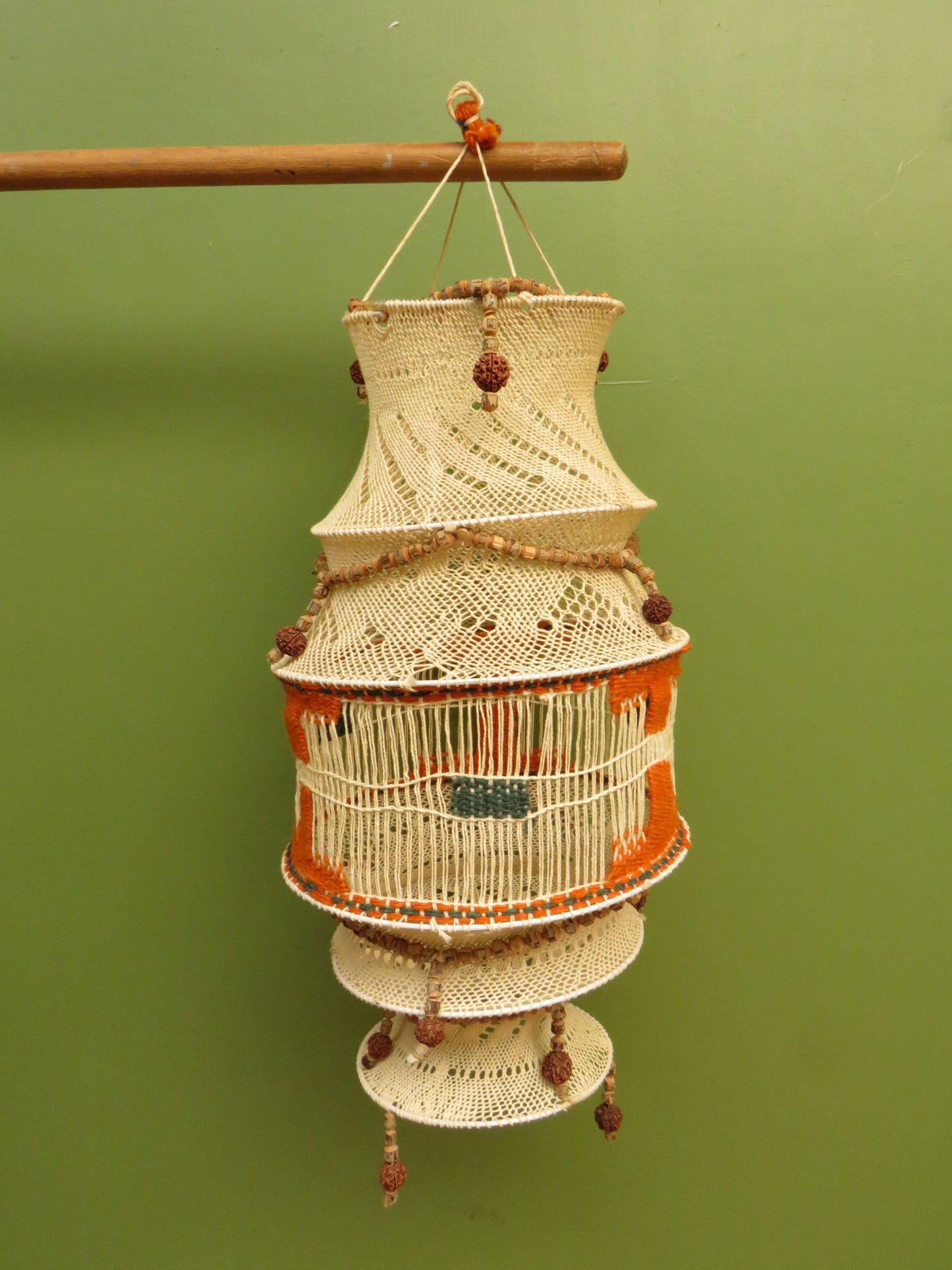 True Vintage Boho Macrame Lampshade from the 1970s made in India