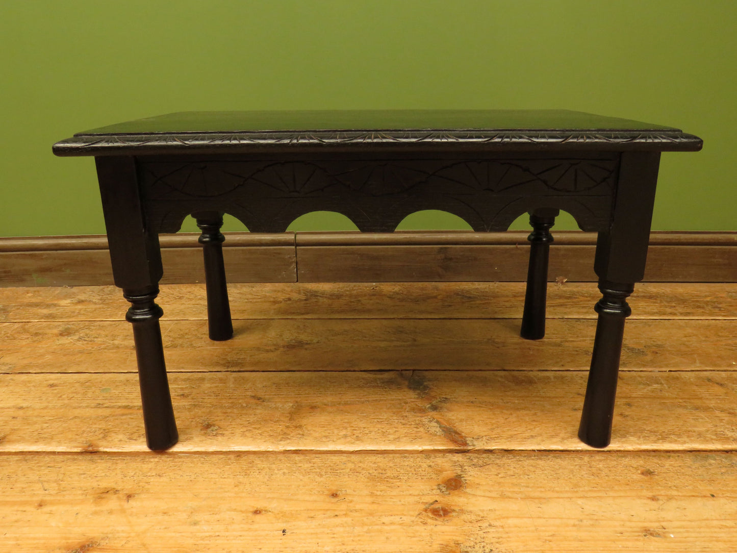 Small ebonised black table