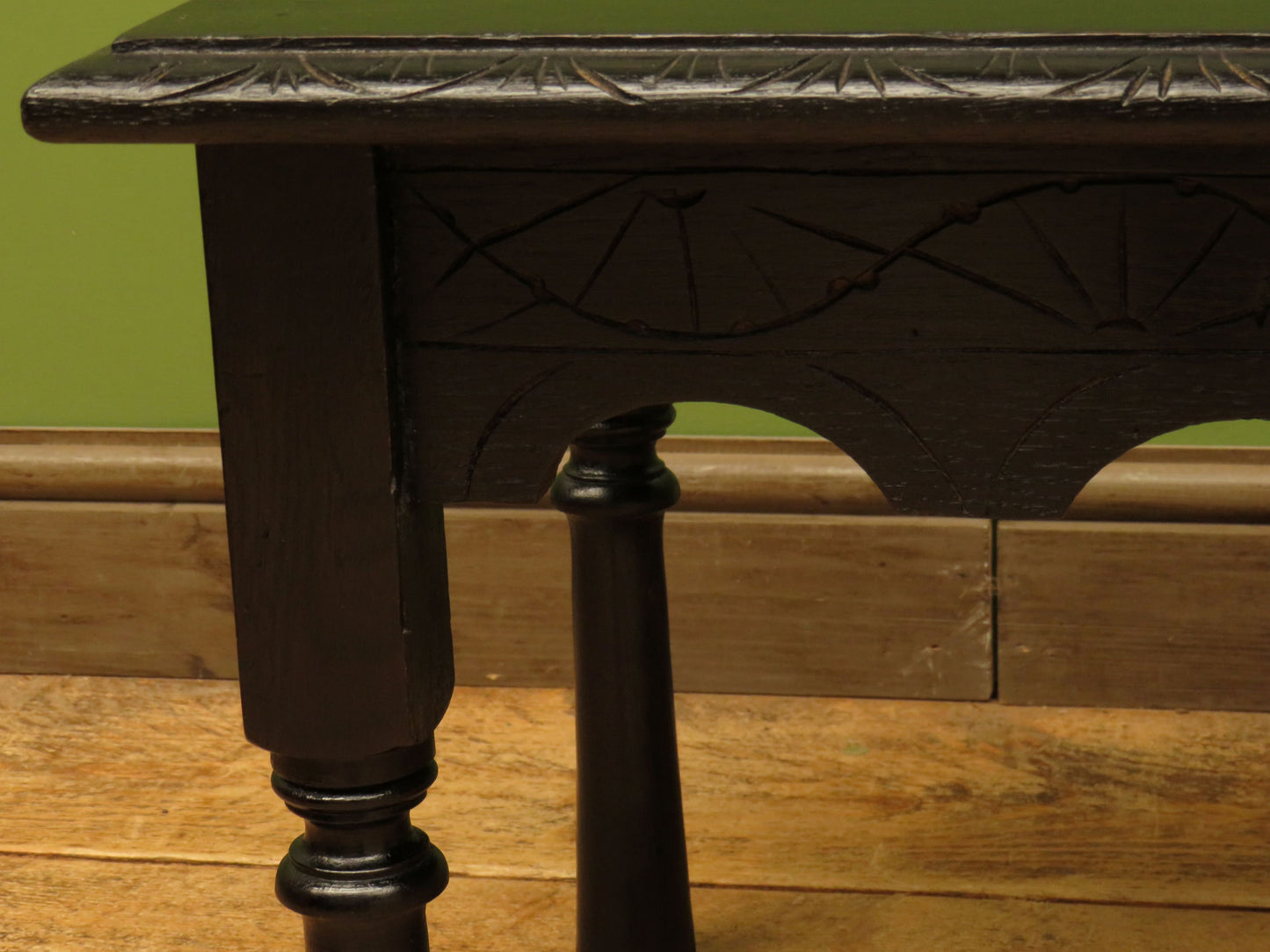 Small ebonised black table