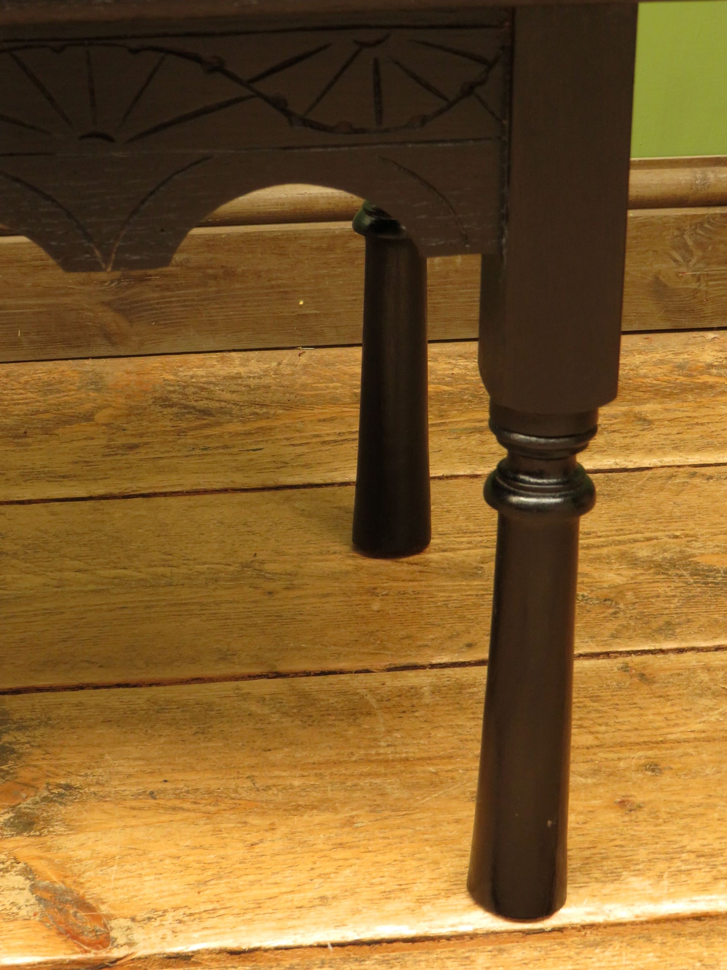 Small ebonised black table