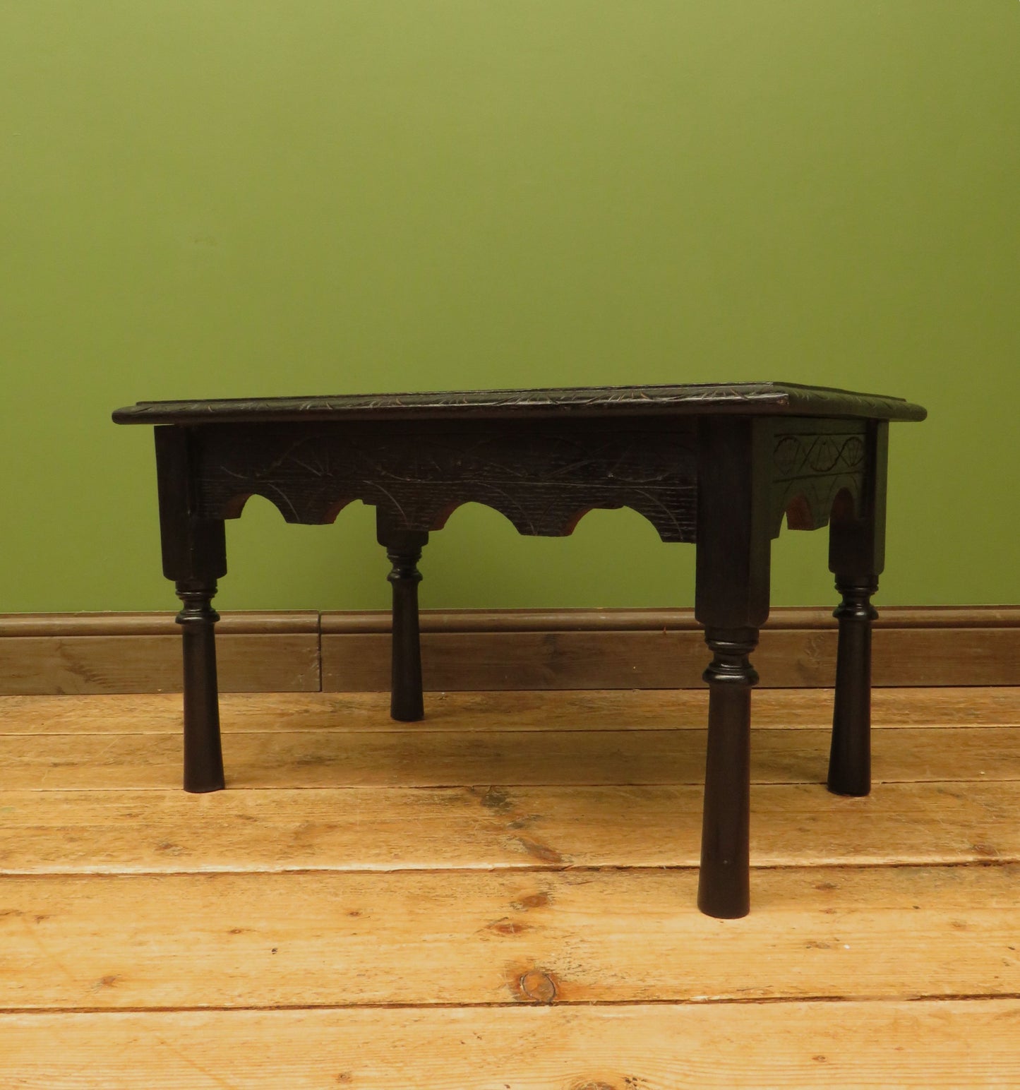 Small ebonised black table