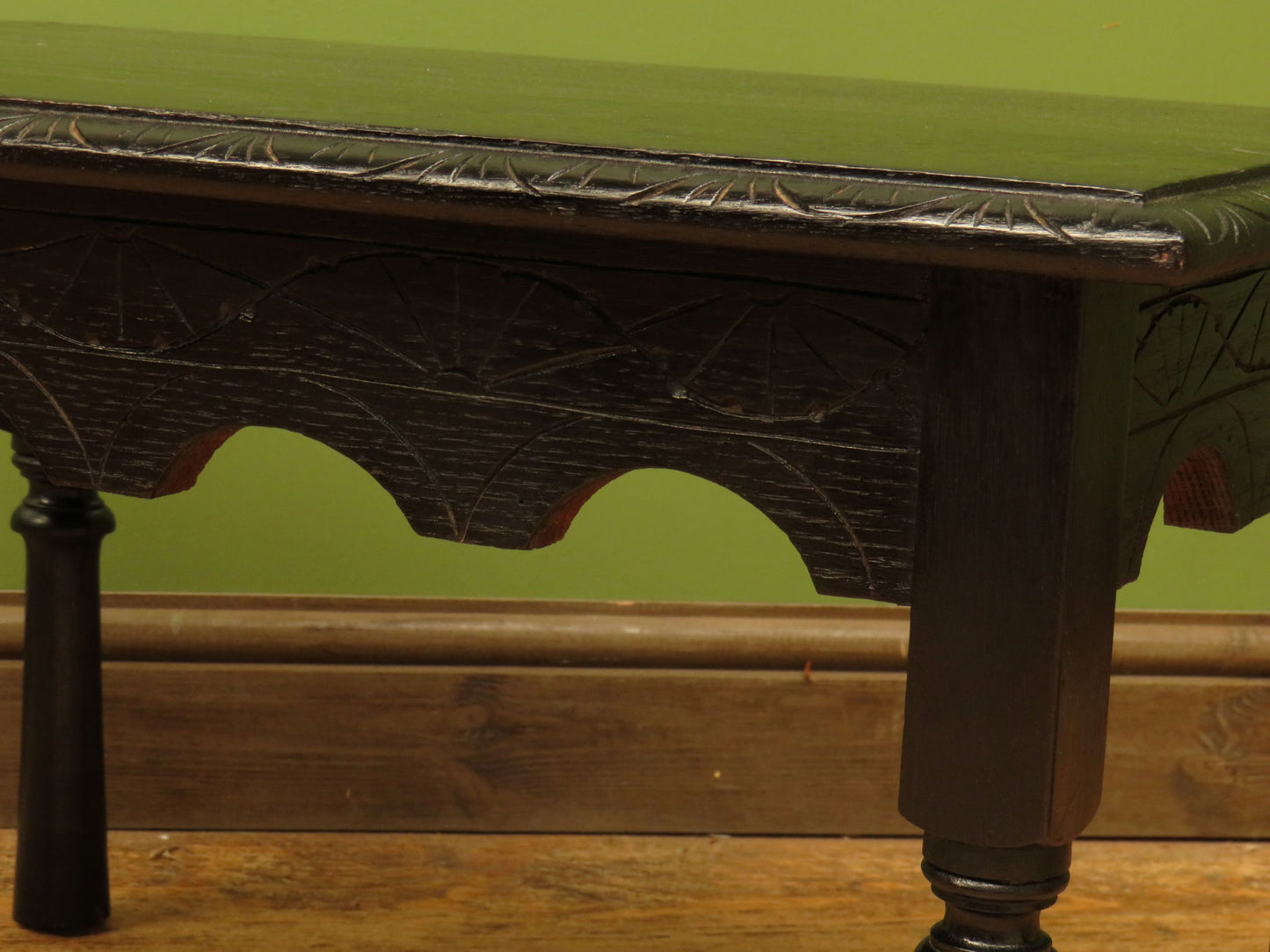 Small ebonised black table