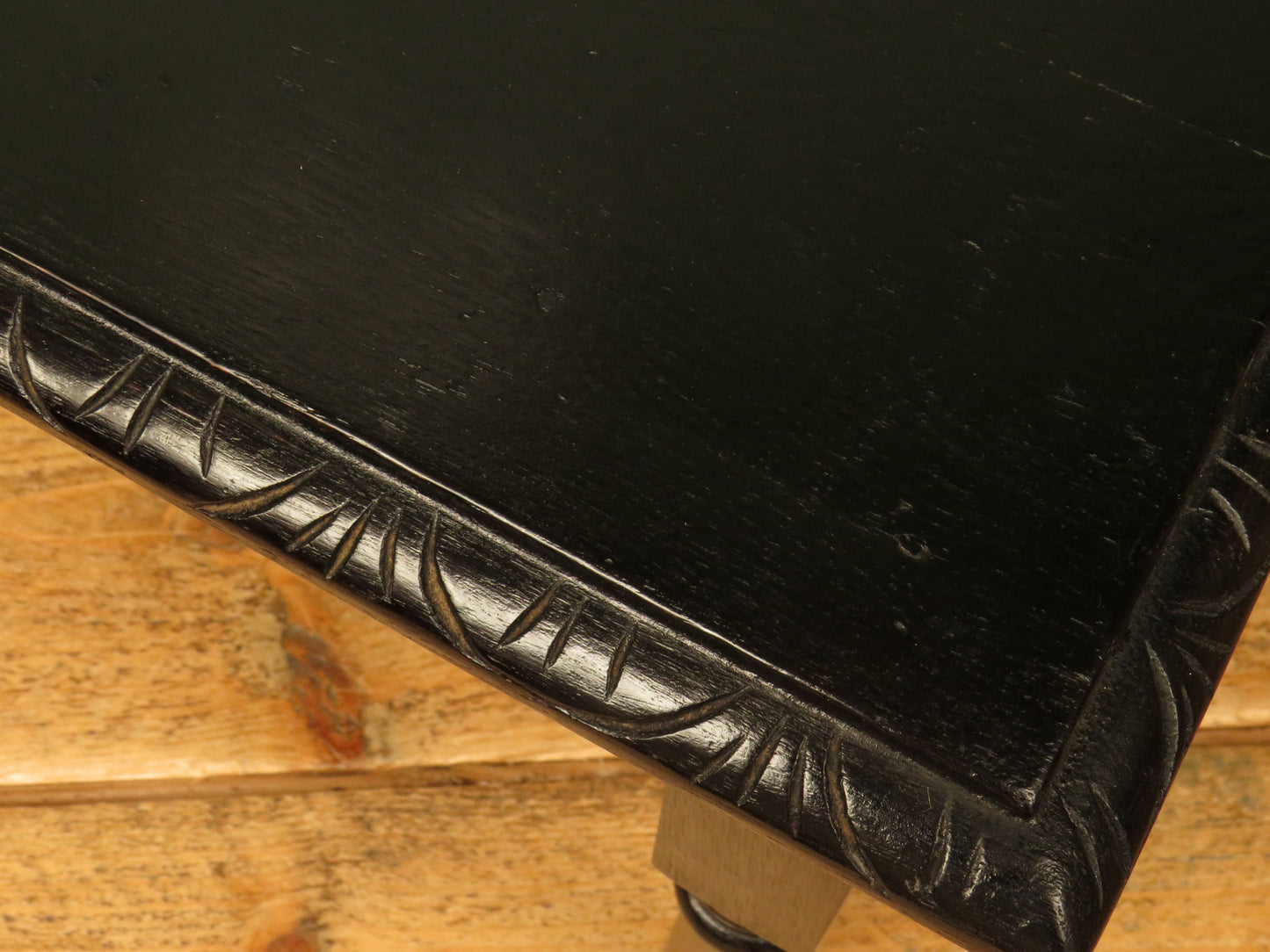 Small ebonised black table