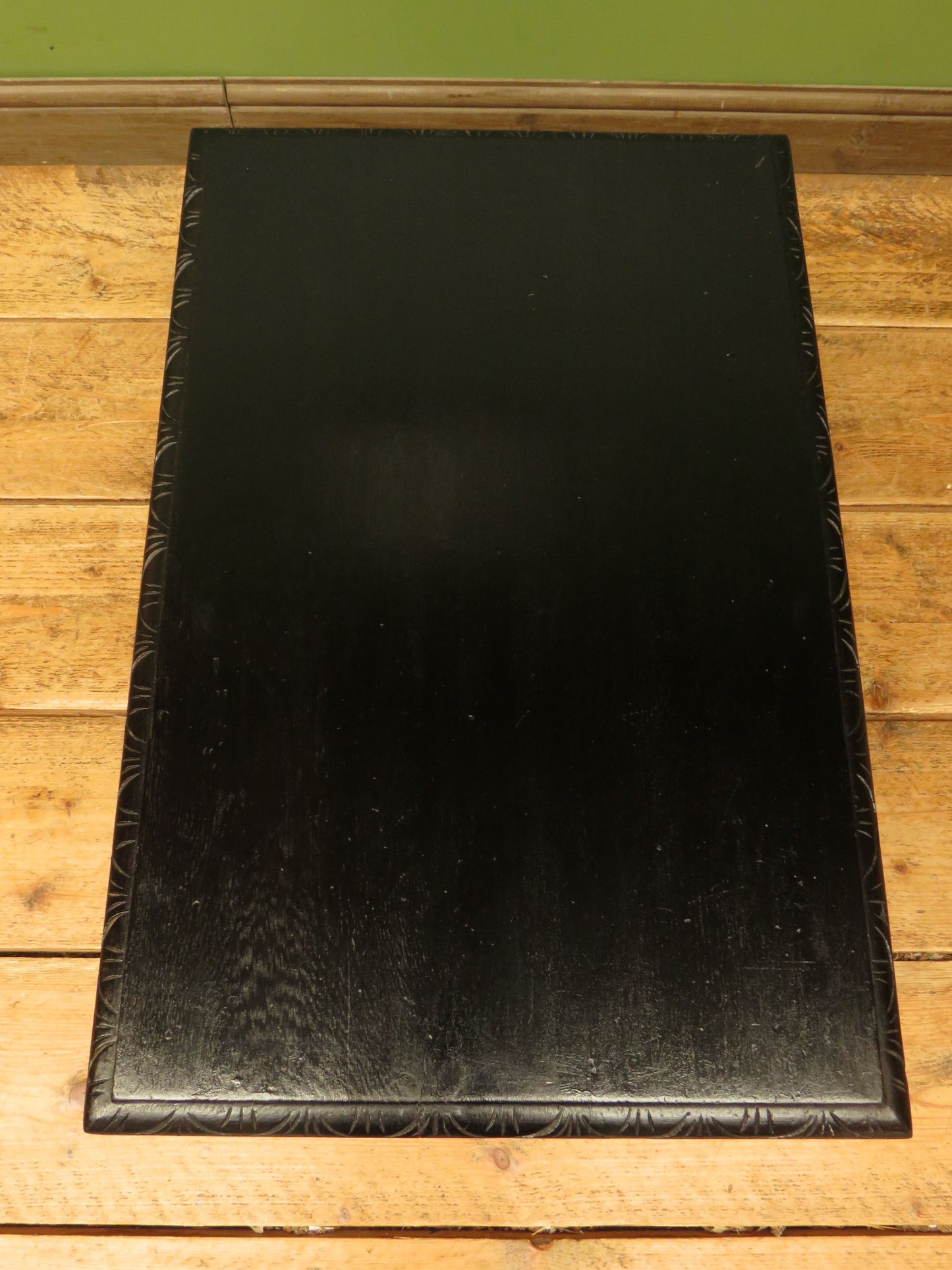 Small ebonised black table