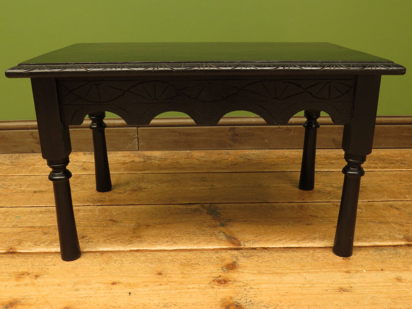 Small ebonised black table