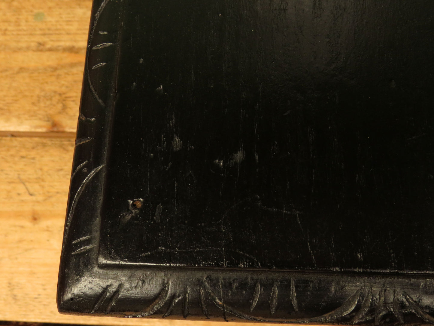Small ebonised black table