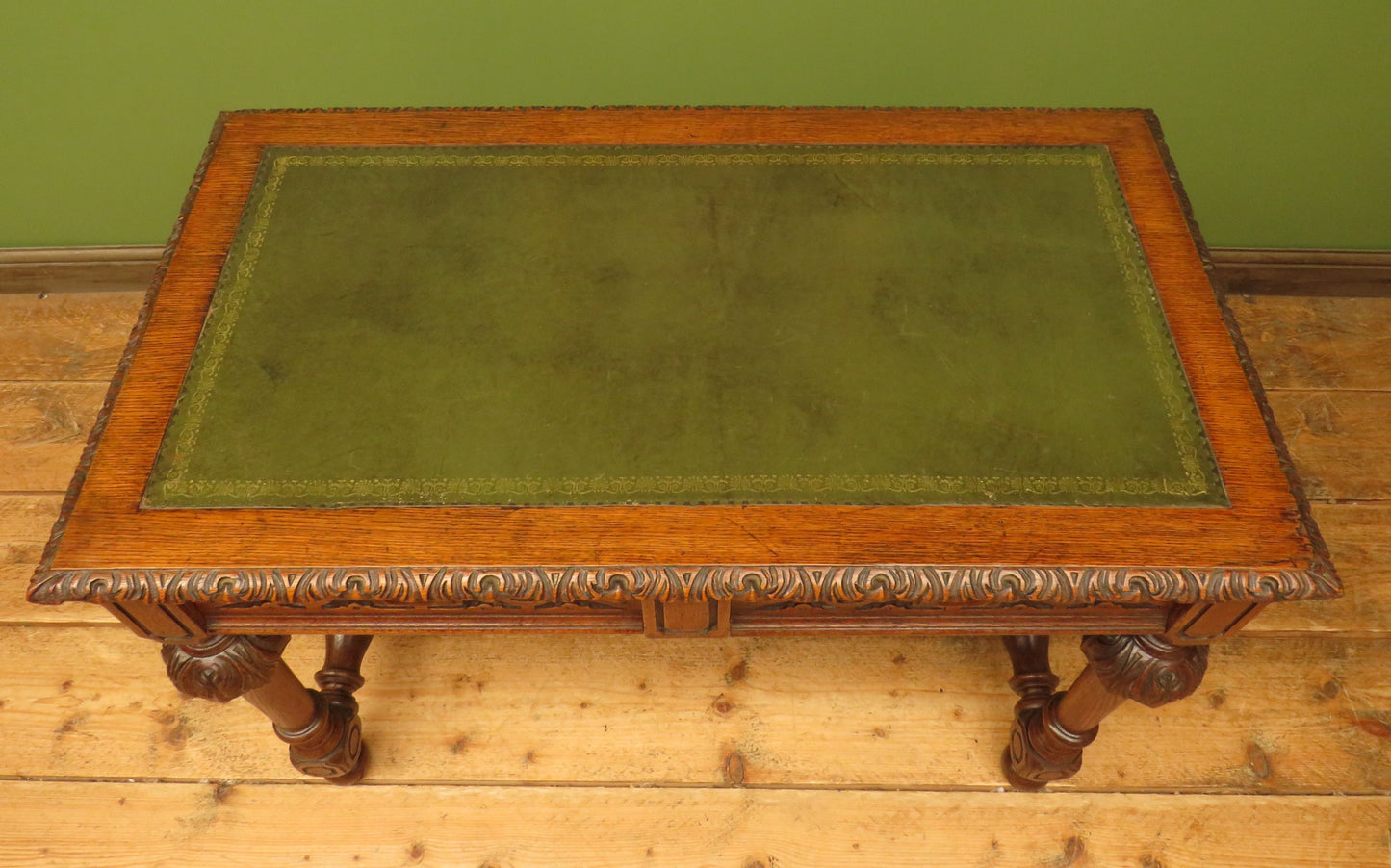 Restored French Polished Oak Writing Table