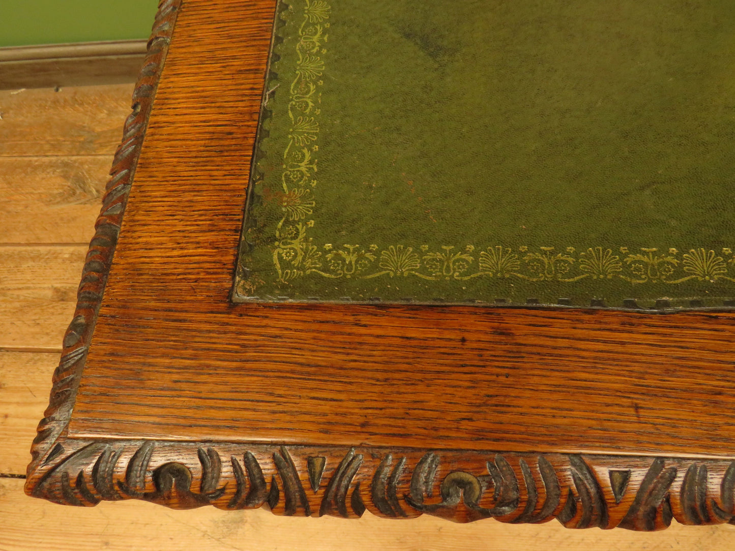 Restored French Polished Oak Writing Table