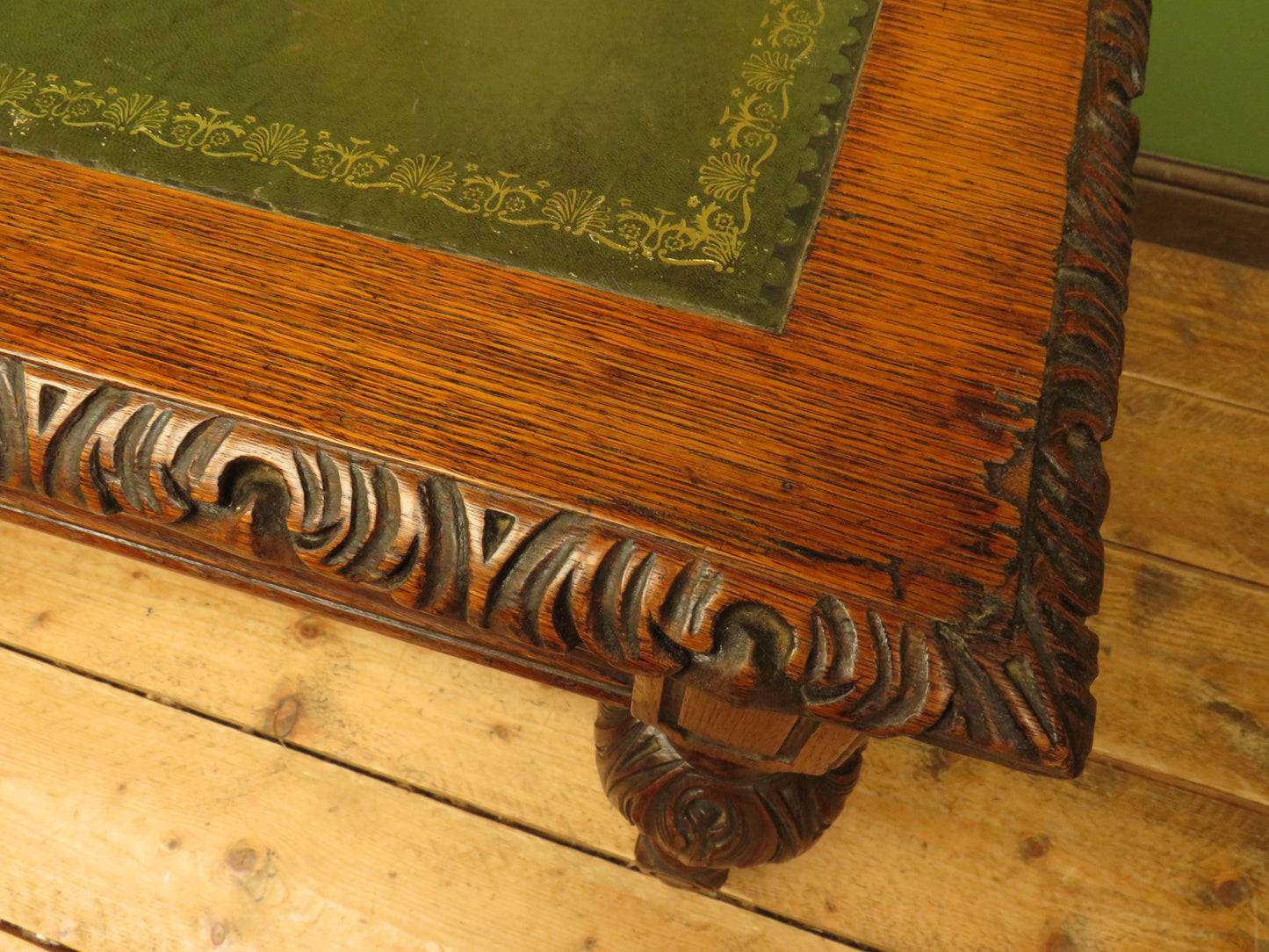 Restored French Polished Oak Writing Table