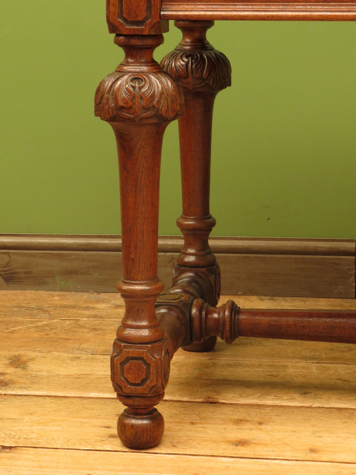 Restored French Polished Oak Writing Table