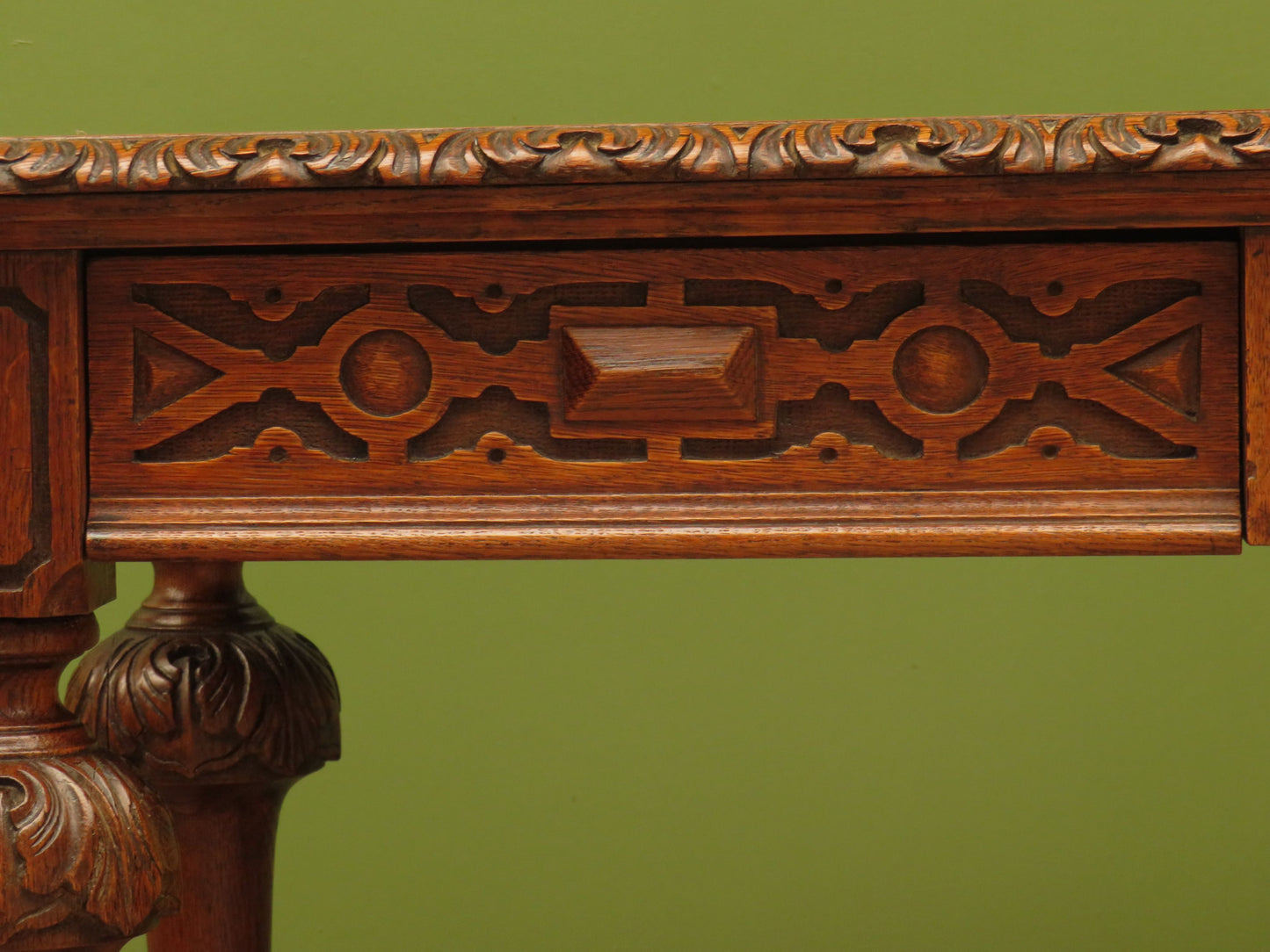 Restored French Polished Oak Writing Table