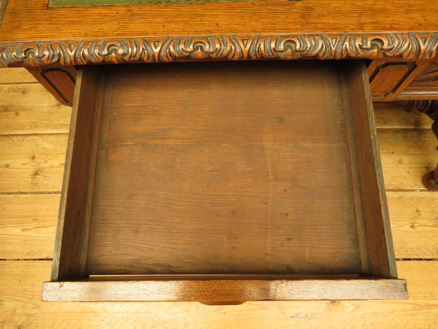 Restored French Polished Oak Writing Table