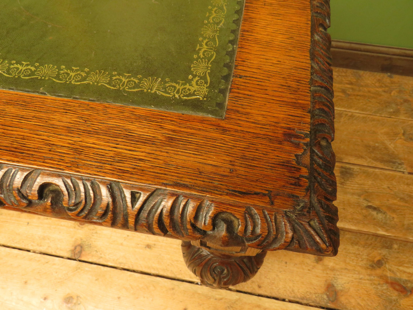 Restored French Polished Oak Writing Table