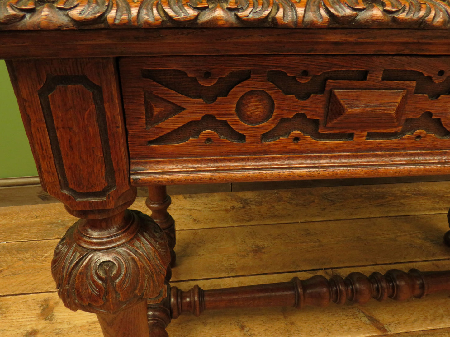 Restored French Polished Oak Writing Table