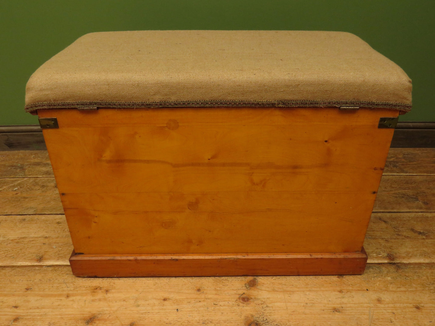 Nautical Blanket Box Storage Chest with Hessian Cushioned Top