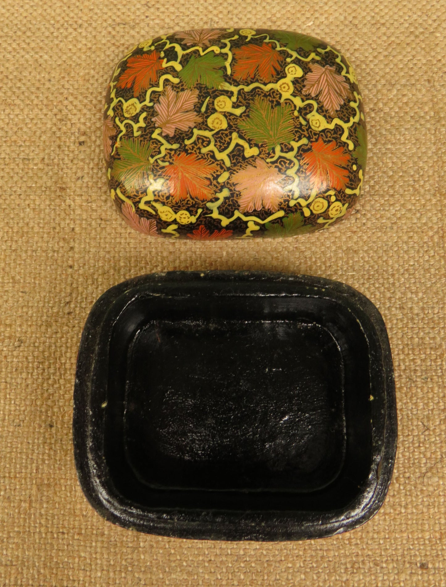 Vintage Indian paper-mache trinket box