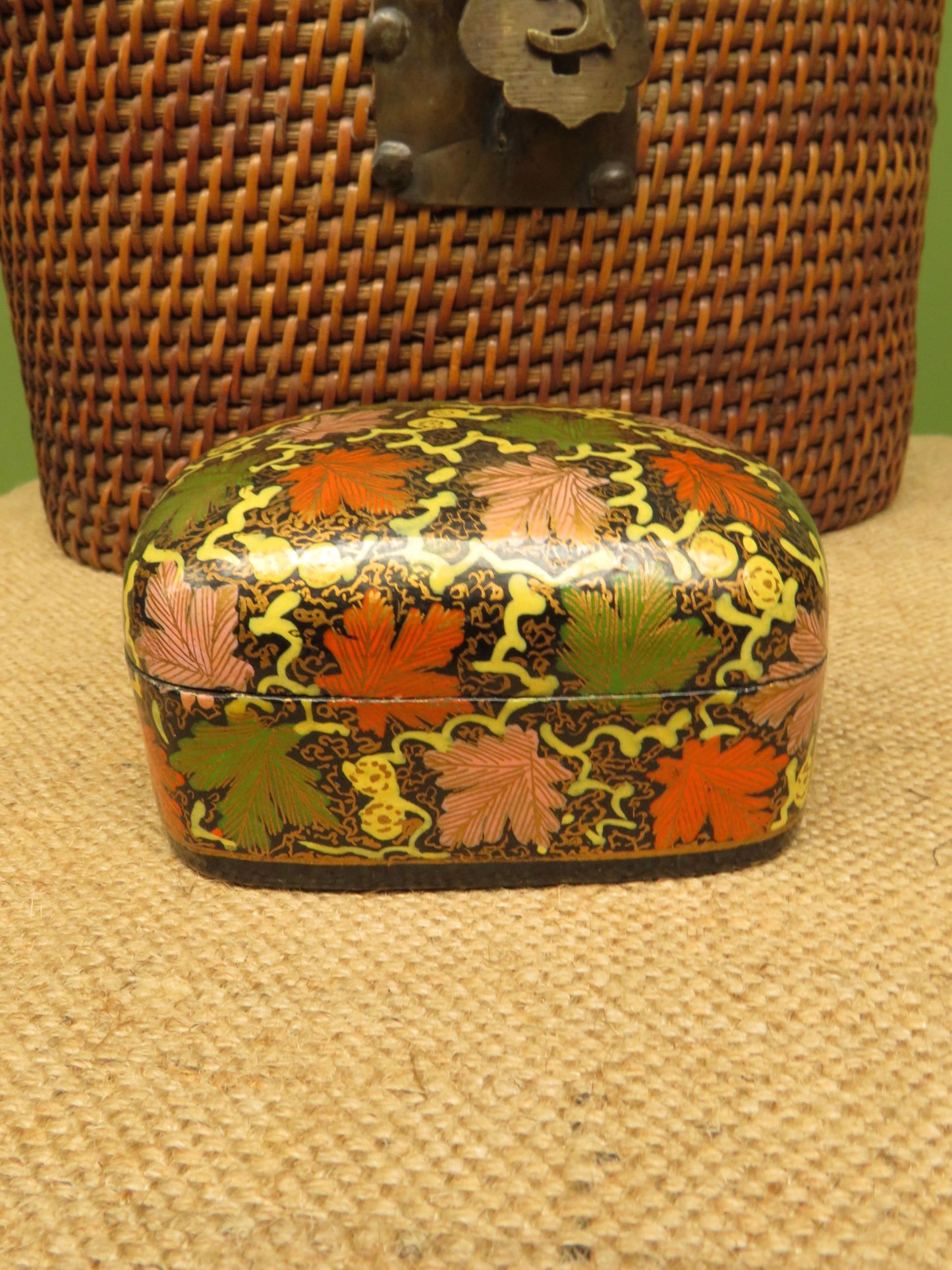 Vintage Indian paper-mache trinket box