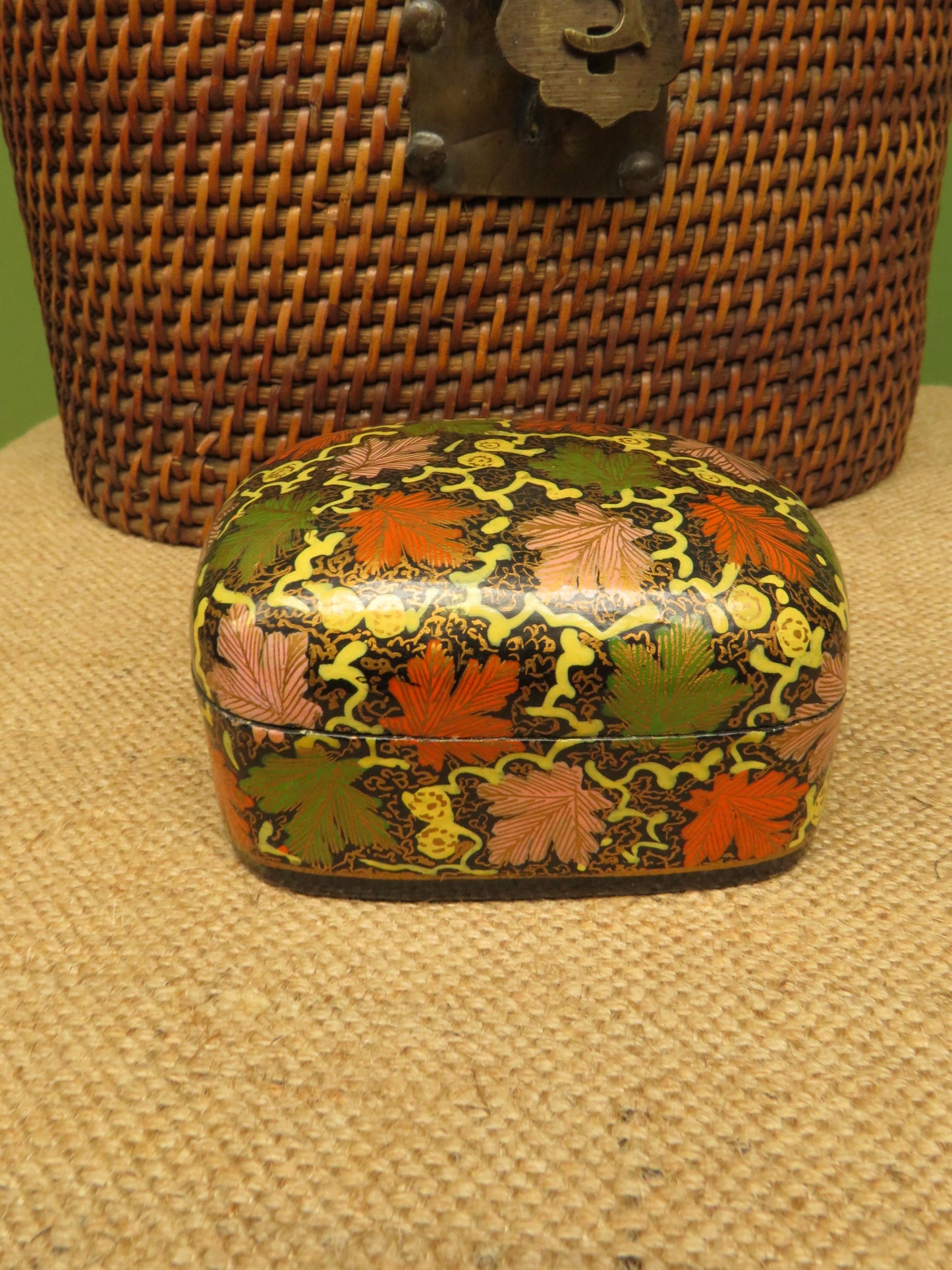 Vintage Indian paper-mache trinket box