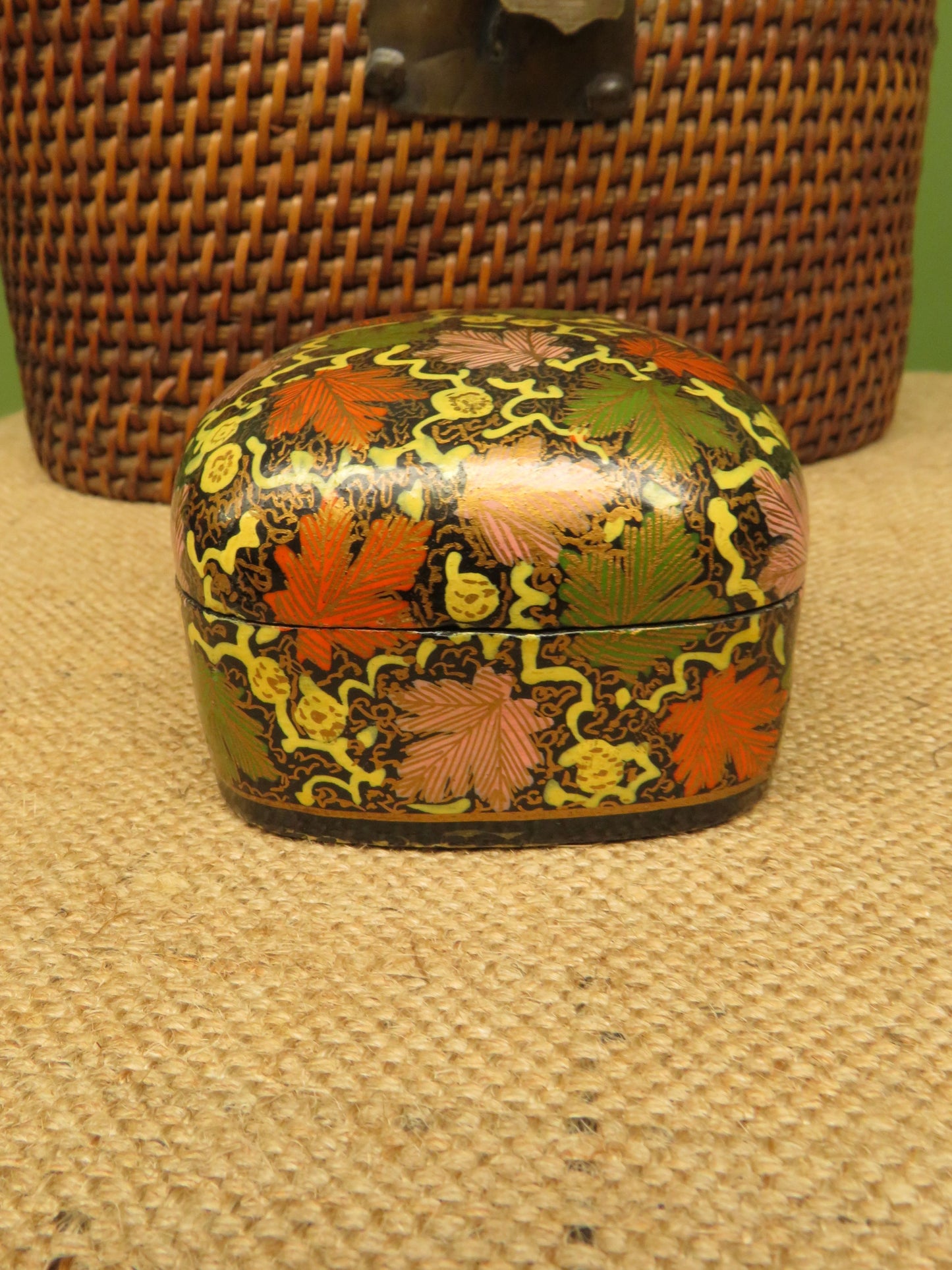 Vintage Indian paper-mache trinket box