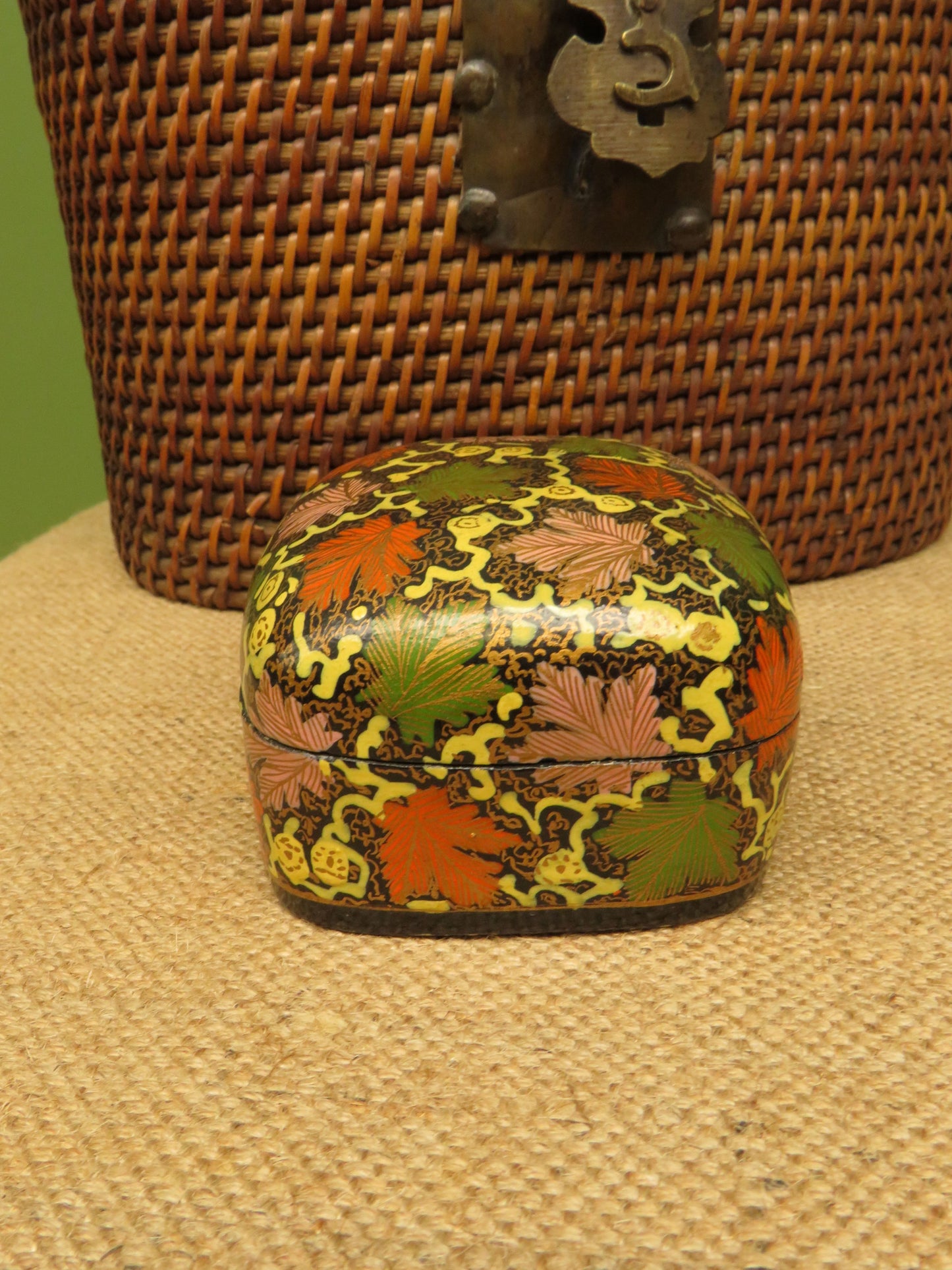 Vintage Indian paper-mache trinket box