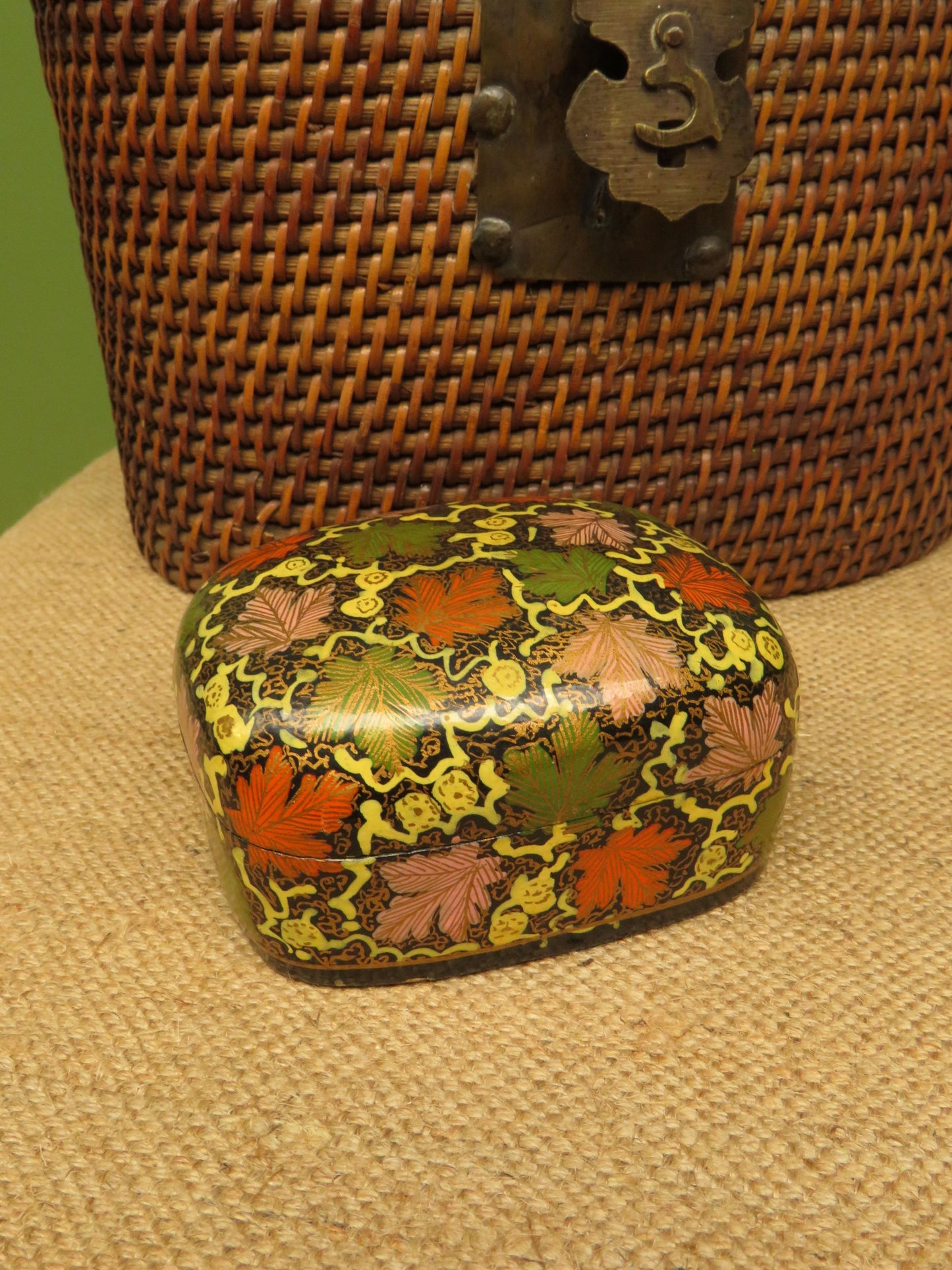 Vintage Indian paper-mache trinket box