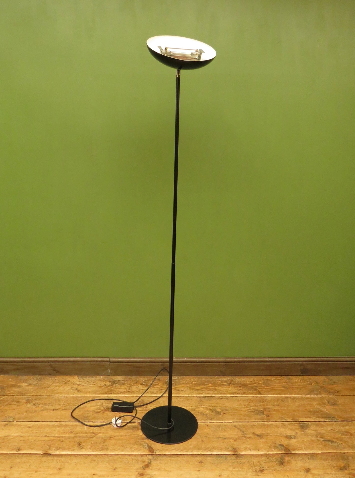 Pair of Vintage 1980s Relux Italian Halogen Uplighter Lamps with dimmable bulbs