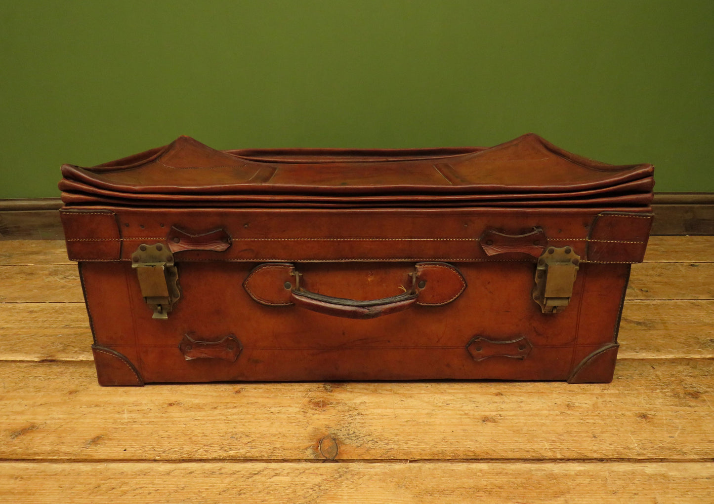 Leather Portmanteau Expanding Suitcase