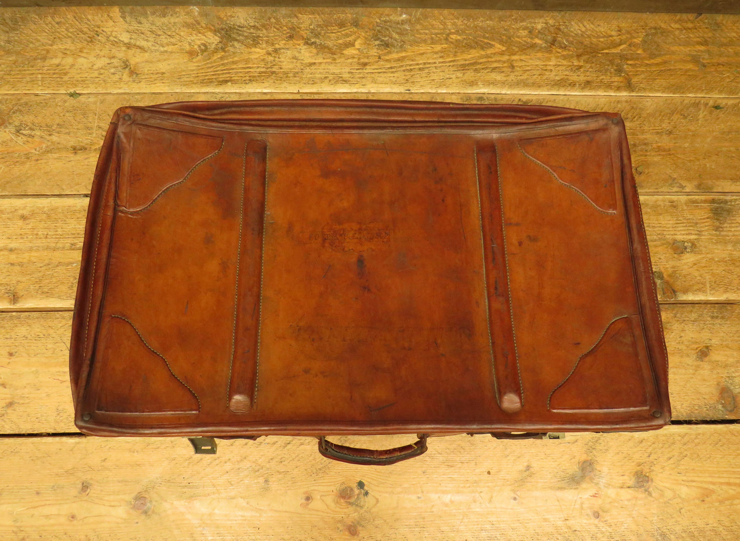 Leather Portmanteau Expanding Suitcase