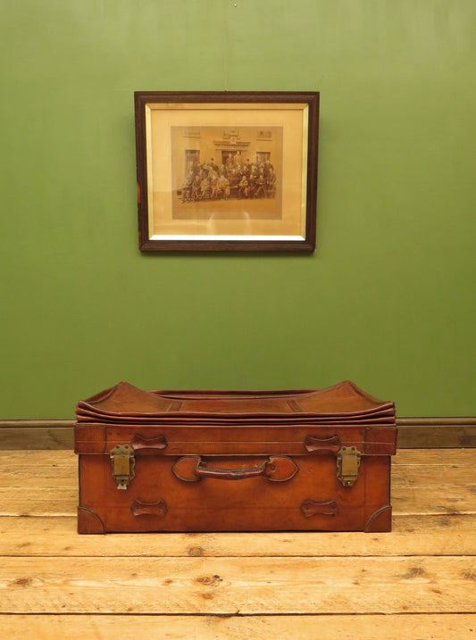 Leather Portmanteau Expanding Suitcase