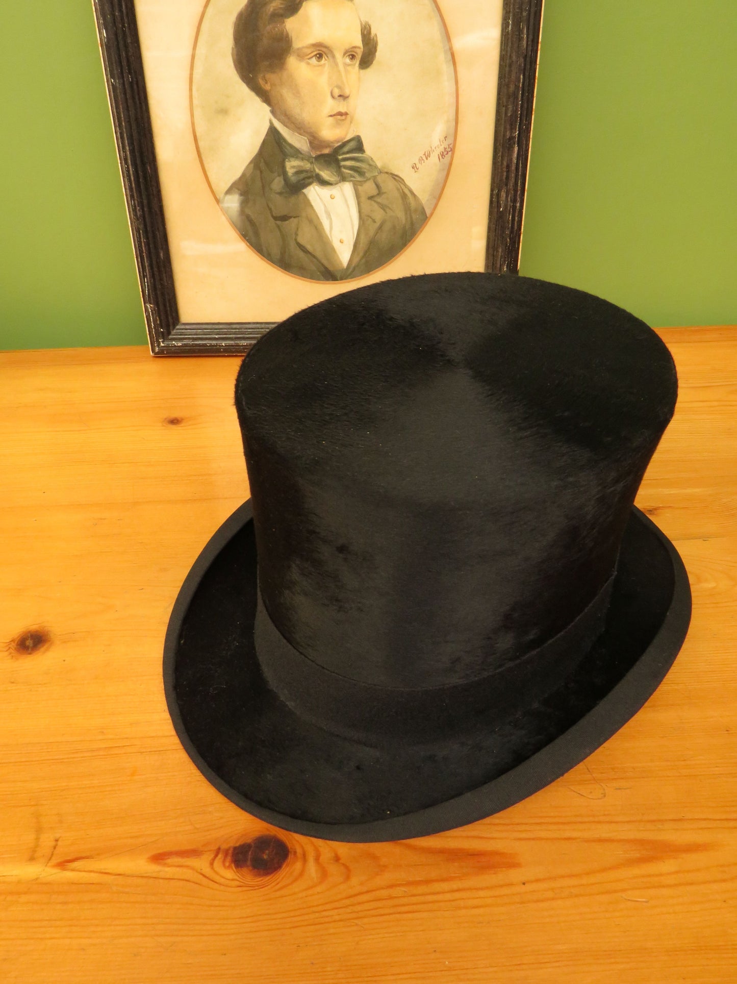 Antique Christys' of London Black Silk Top Hat