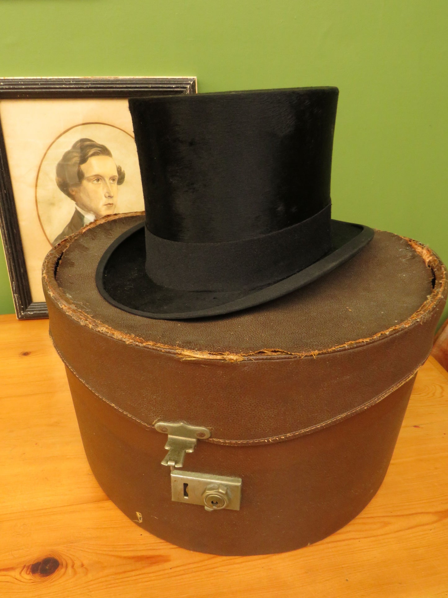 Antique Christys' of London Black Silk Top Hat