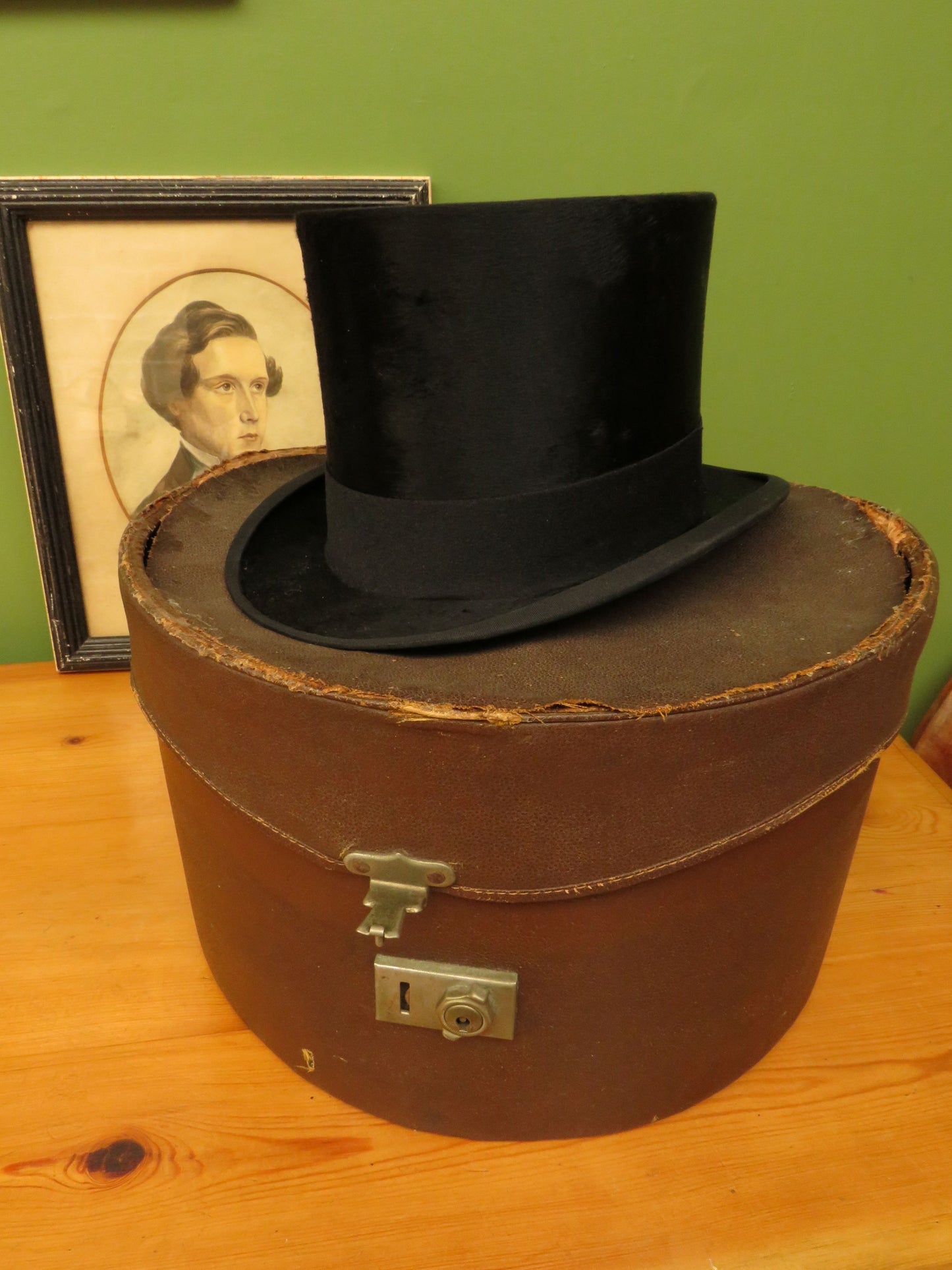 Antique Christys' of London Black Silk Top Hat