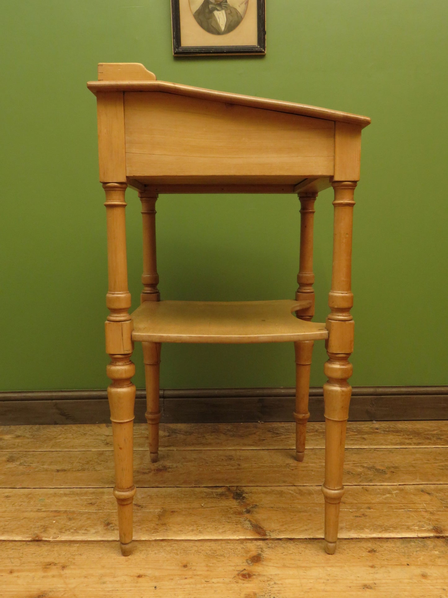 Small Victorian Pine Lectern Style Desk with sloped top