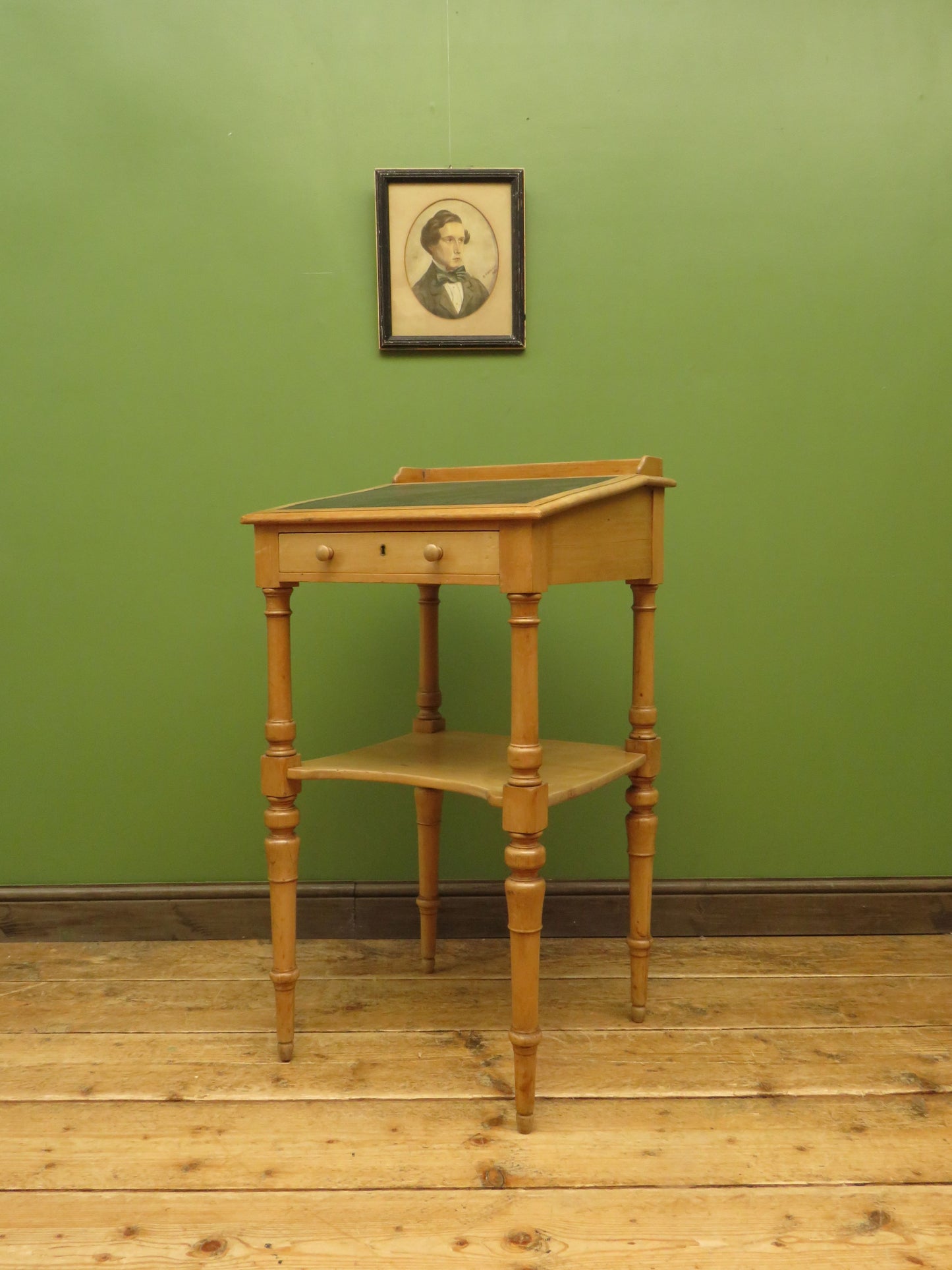 Small Victorian Pine Lectern Style Desk with sloped top