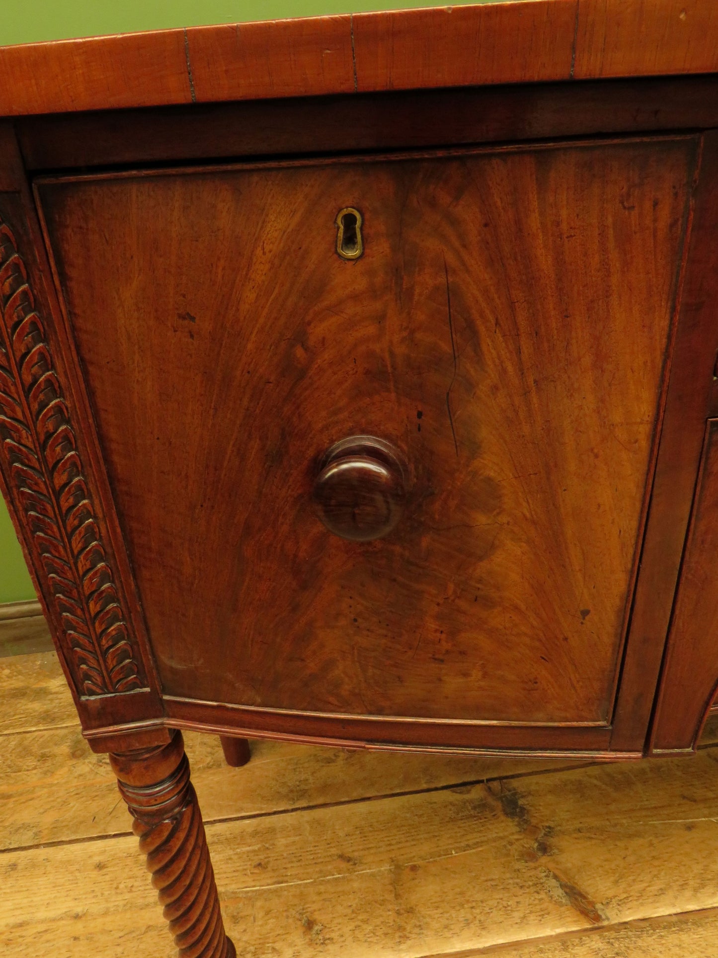 Elegant Antique Regency Bow Front Sideboard