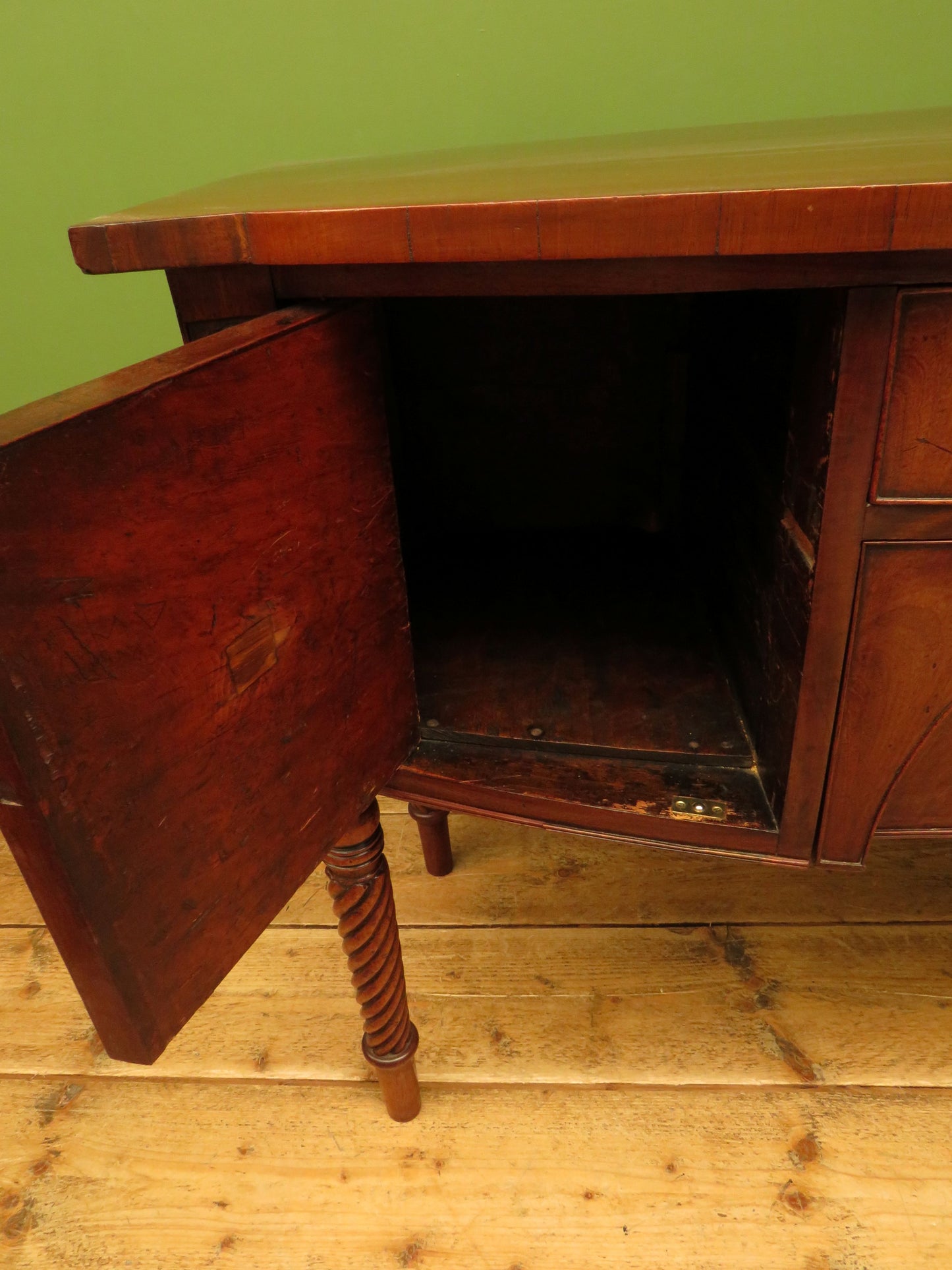 Elegant Antique Regency Bow Front Sideboard
