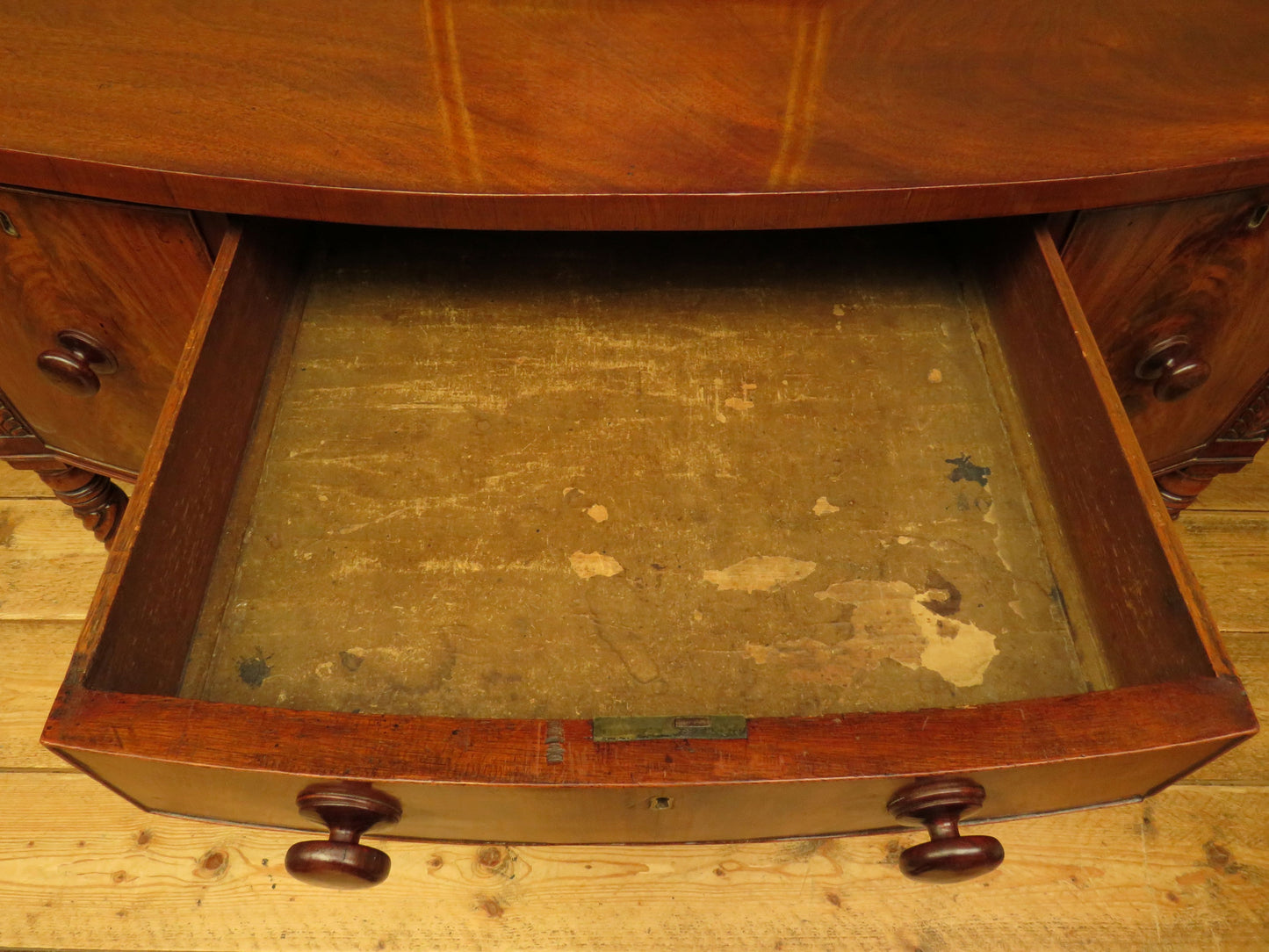 Elegant Antique Regency Bow Front Sideboard