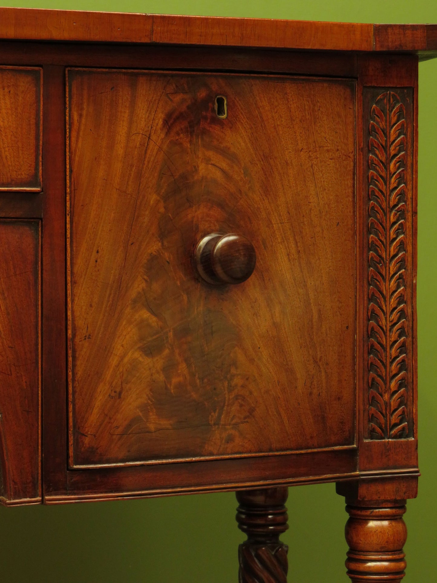 Elegant Antique Regency Bow Front Sideboard