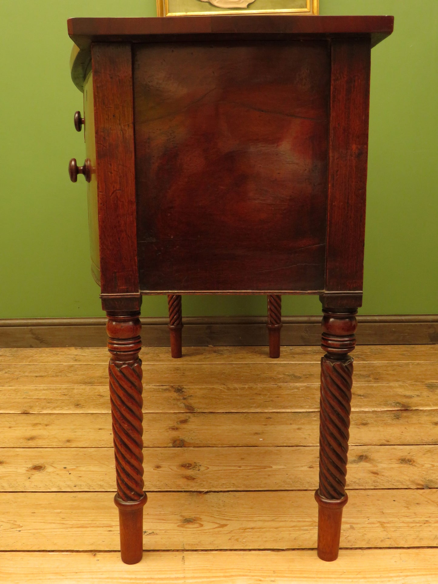 Elegant Antique Regency Bow Front Sideboard