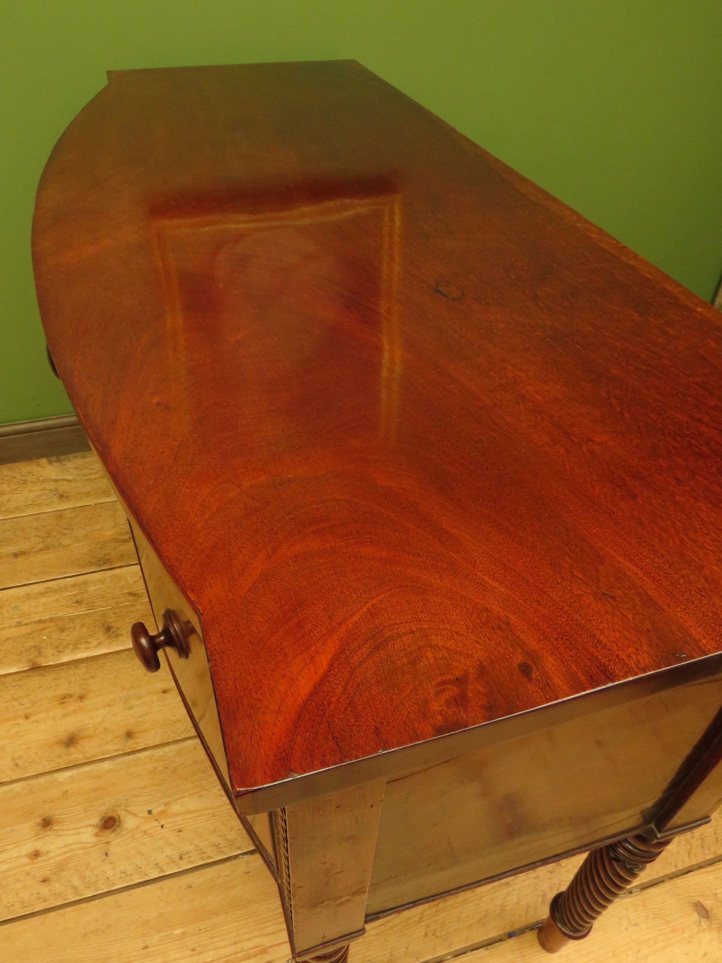 Elegant Antique Regency Bow Front Sideboard