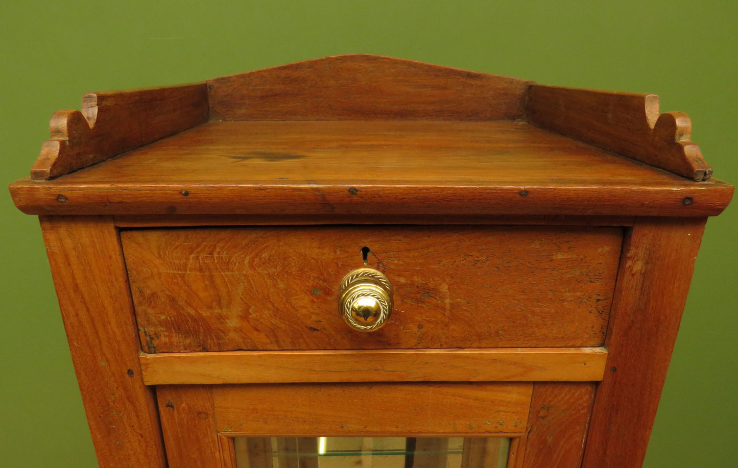 Antique Vitrine Display Cabinet with mirrored back and glass shelves