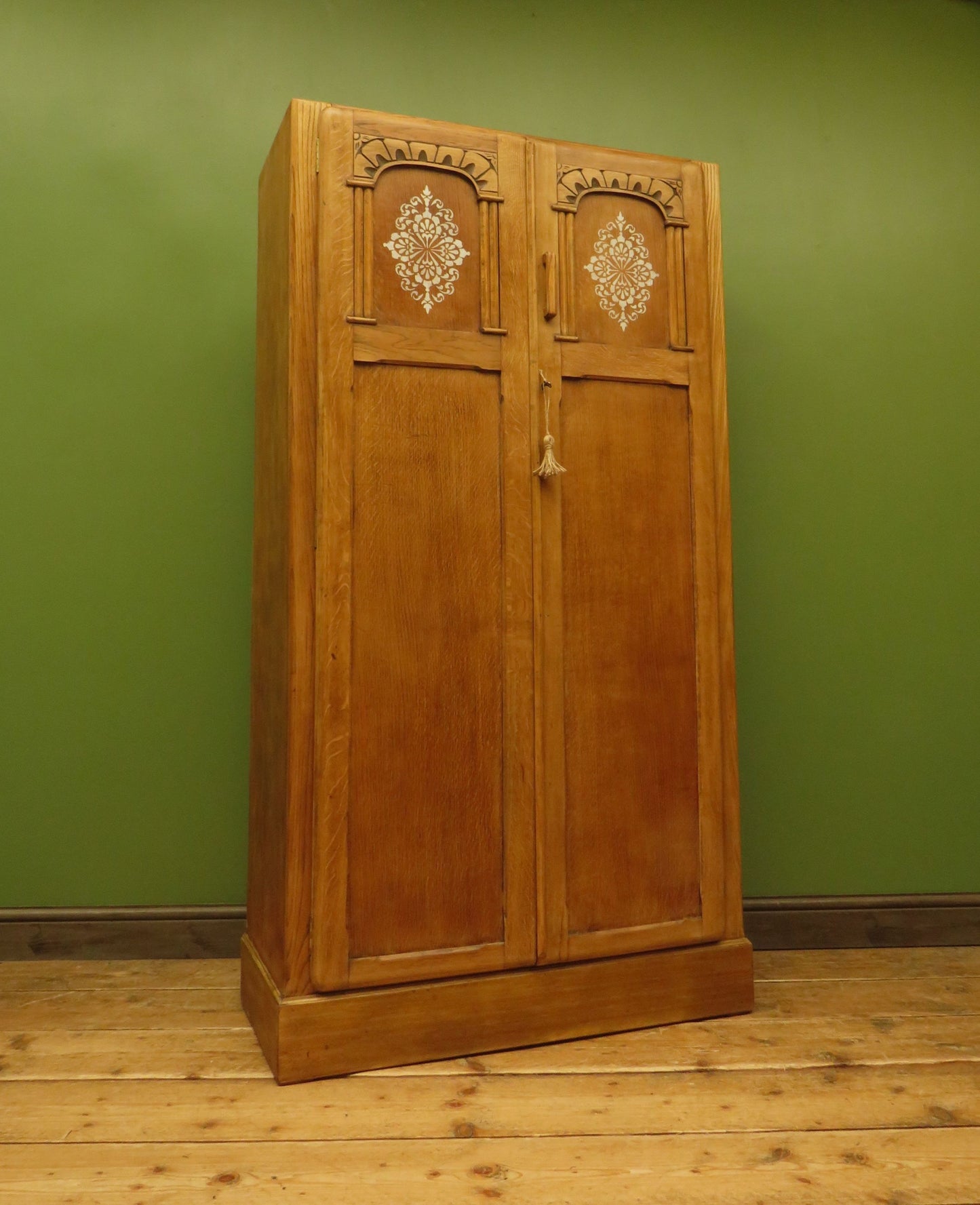 Scandi Boho Small Vintage Oak Wardrobe