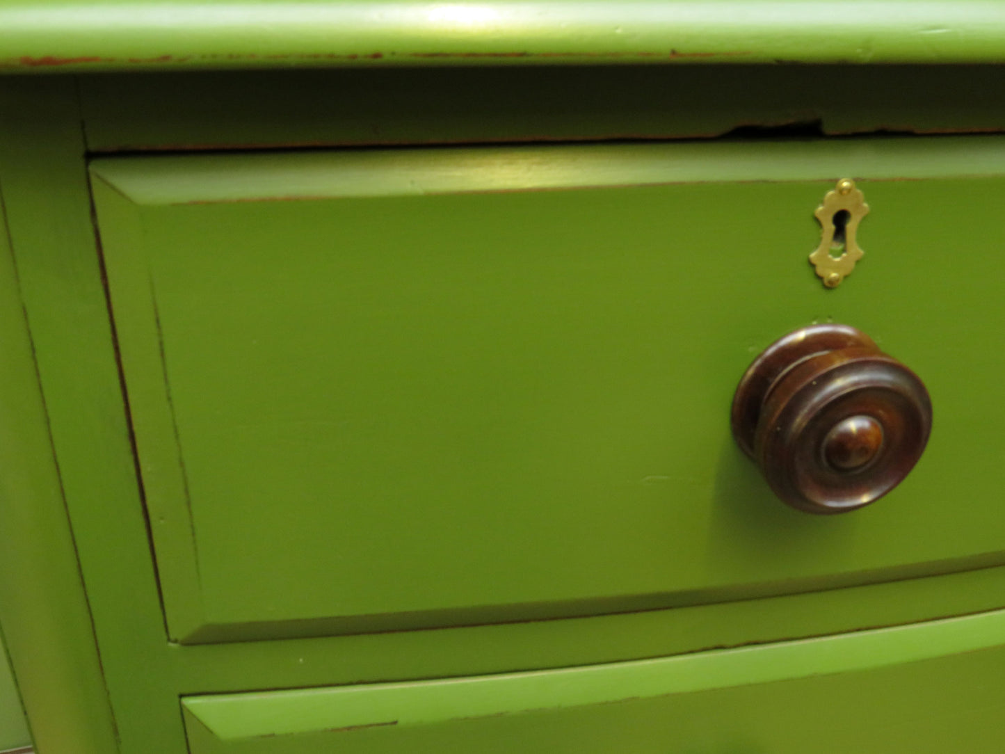 Antique Green Bow Chest of Drawers