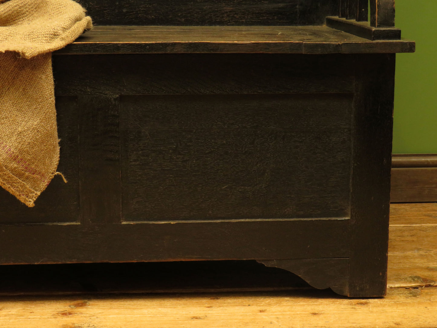 Arts and Crafts Oak Tavern Bench with Locker seat