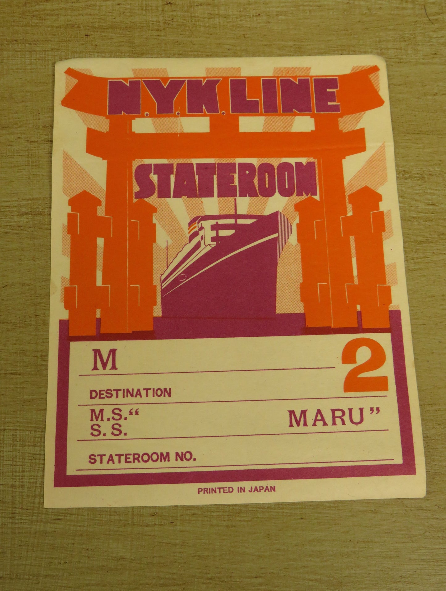 Genuine Vintage Unused Luggage Labels x 5 from the N.Y.K Line