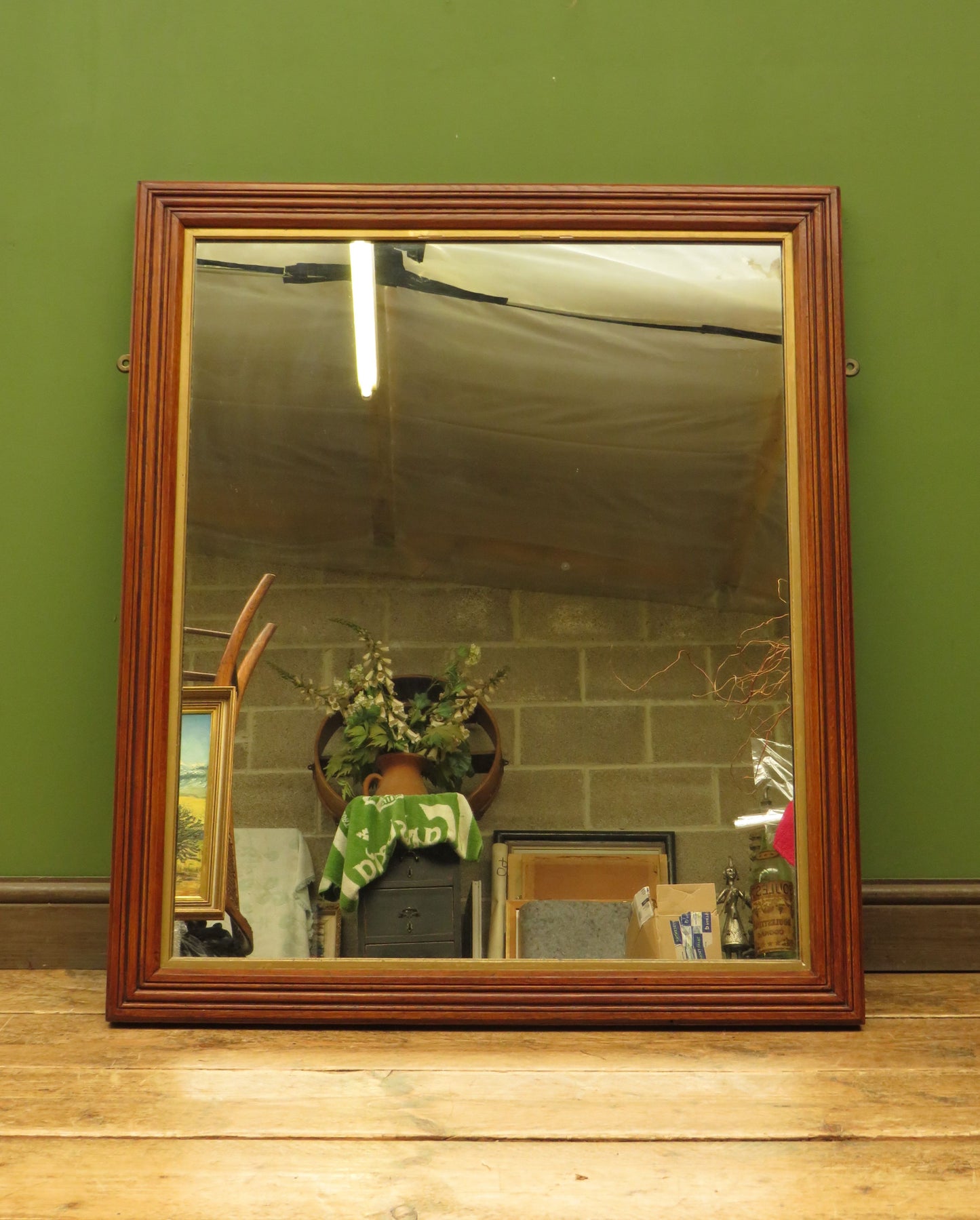 Large Antique Oak GWR Paddington Station Mirror