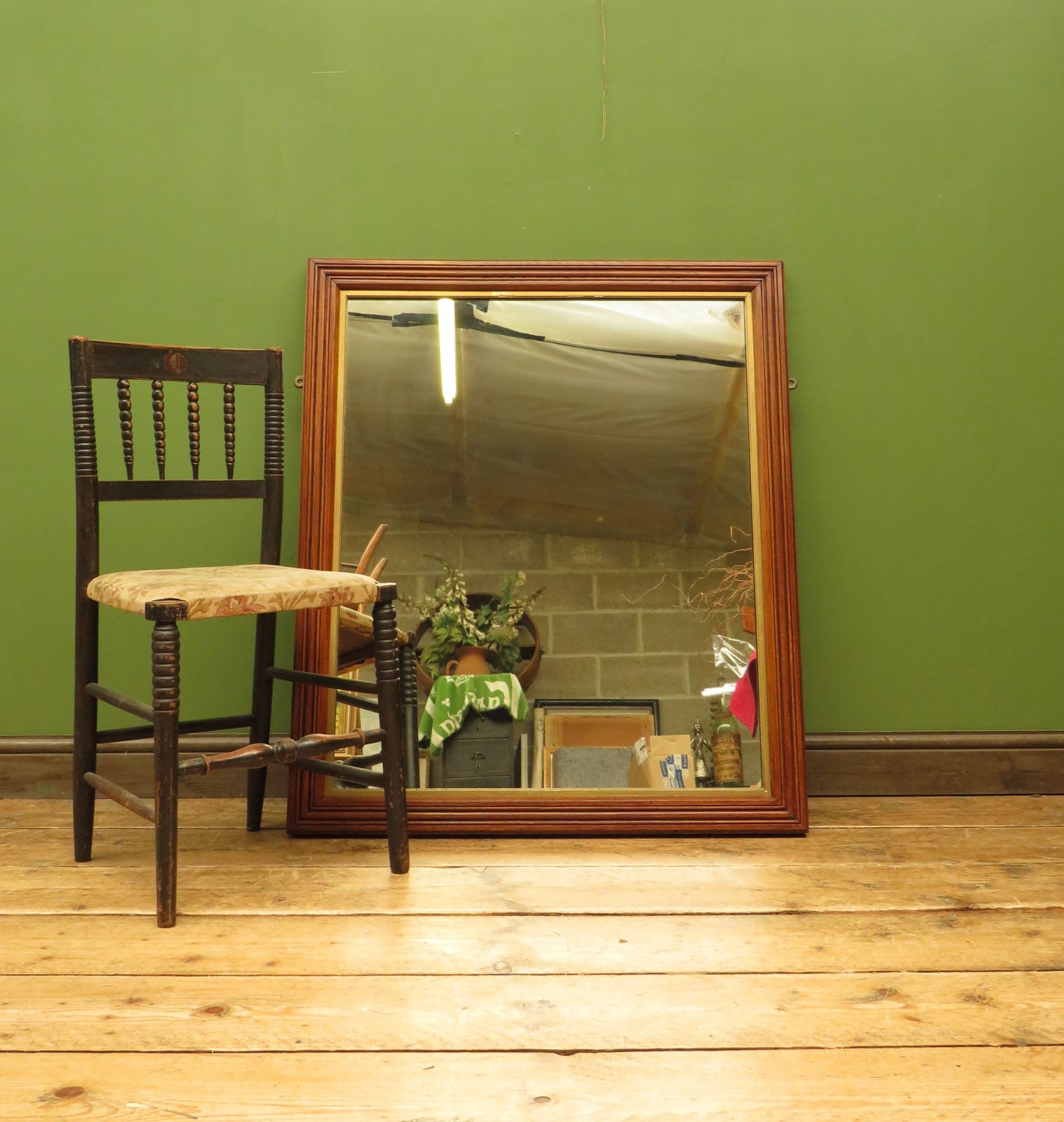 Large Antique Oak GWR Paddington Station Mirror