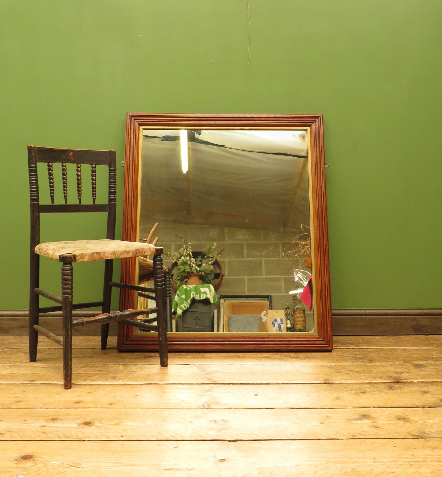 Large Antique Oak GWR Paddington Station Mirror